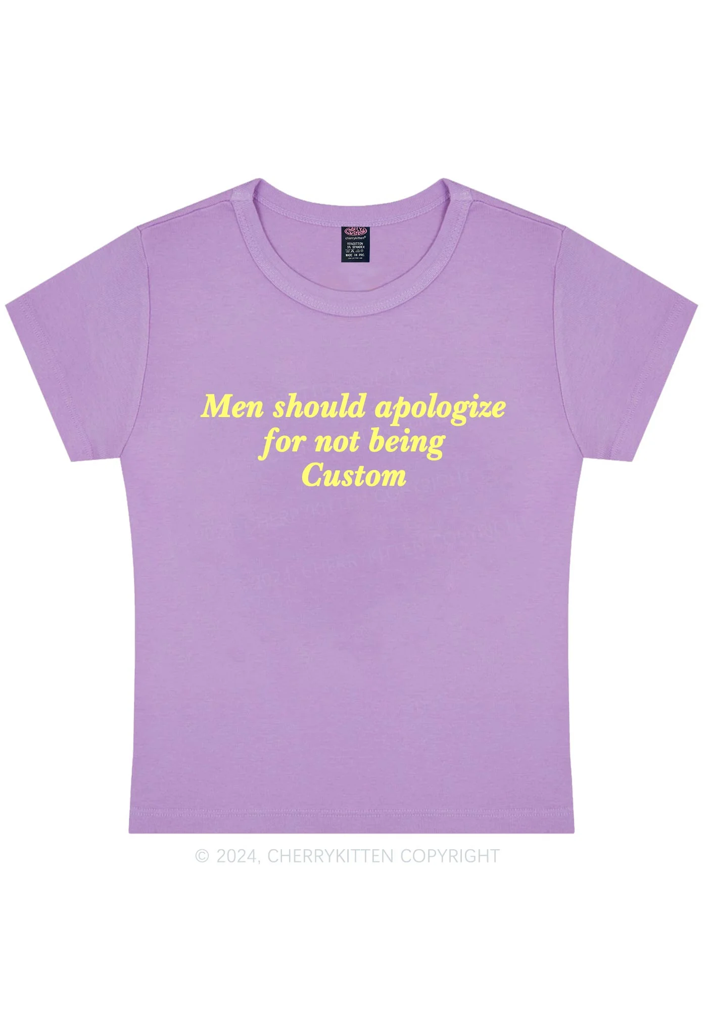 Men Should Being Custom Y2K Baby Tee Cherrykitten - Image 6