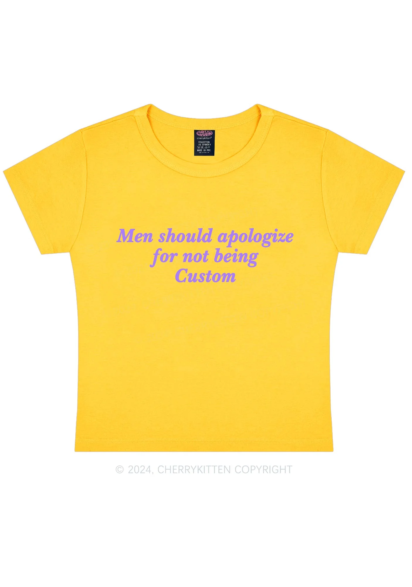 Men Should Being Custom Y2K Baby Tee Cherrykitten - Image 7
