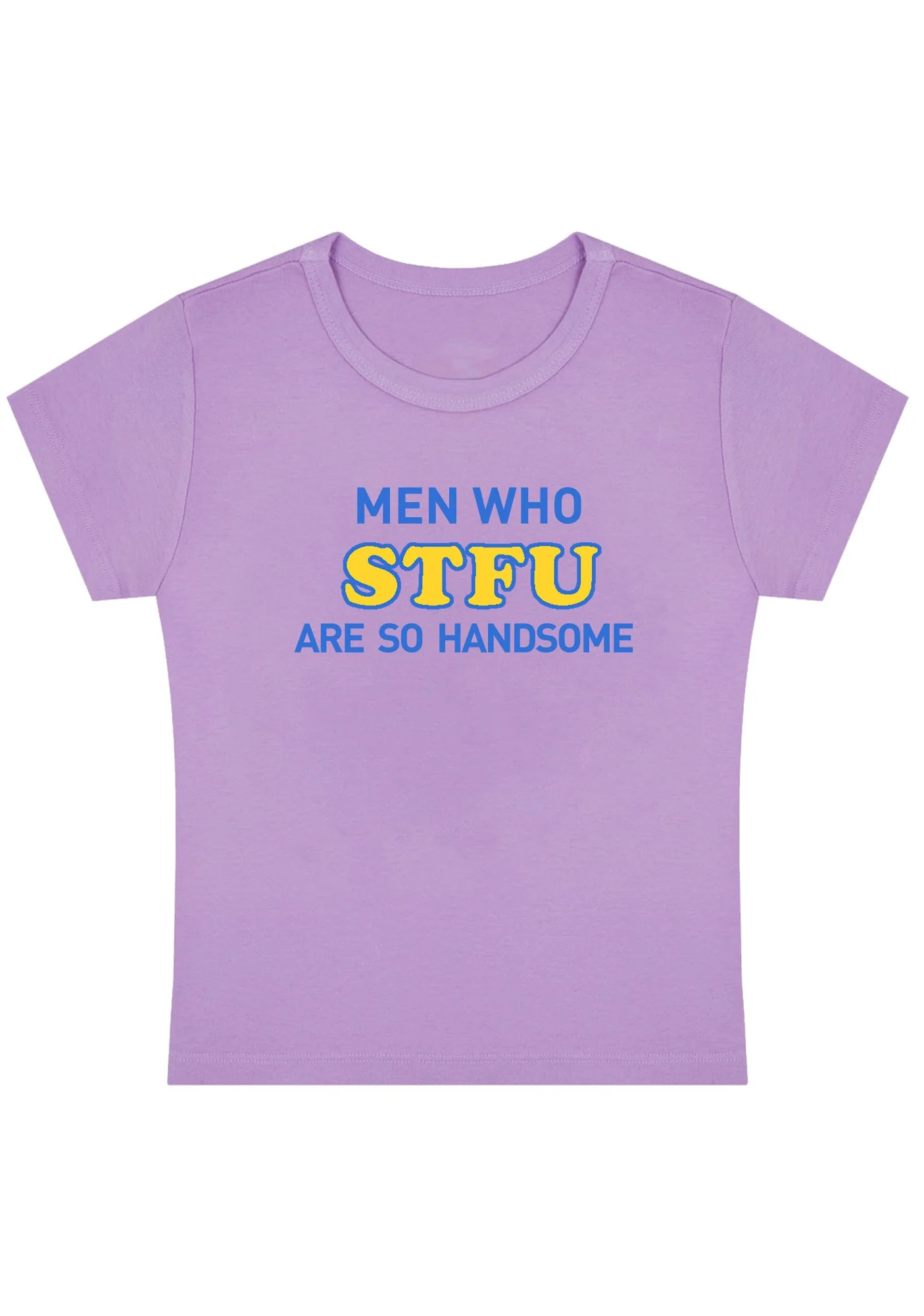 Men Who STFU Are So Handsome Y2K Baby Tee - Image 4