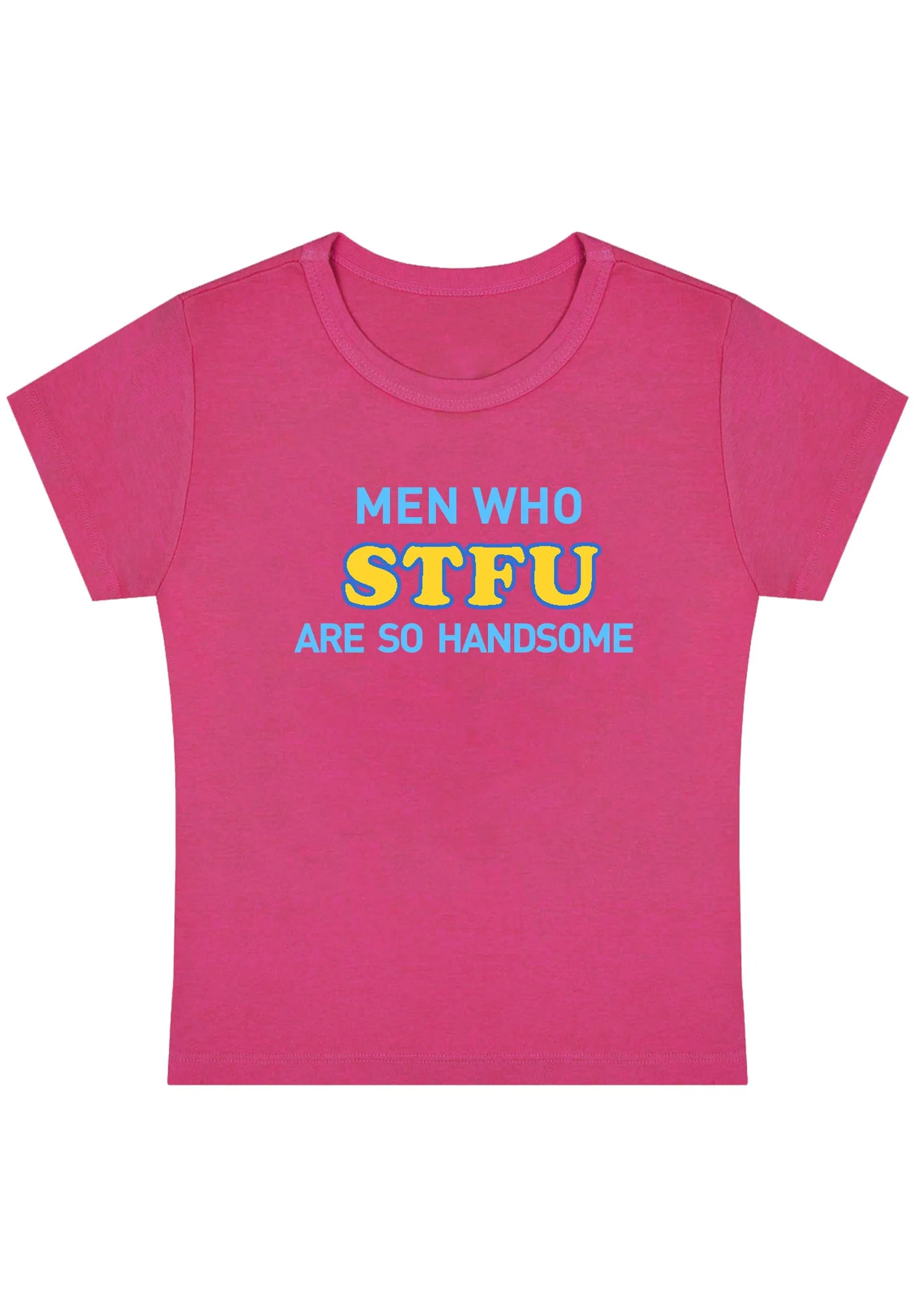 Men Who STFU Are So Handsome Y2K Baby Tee - Image 5