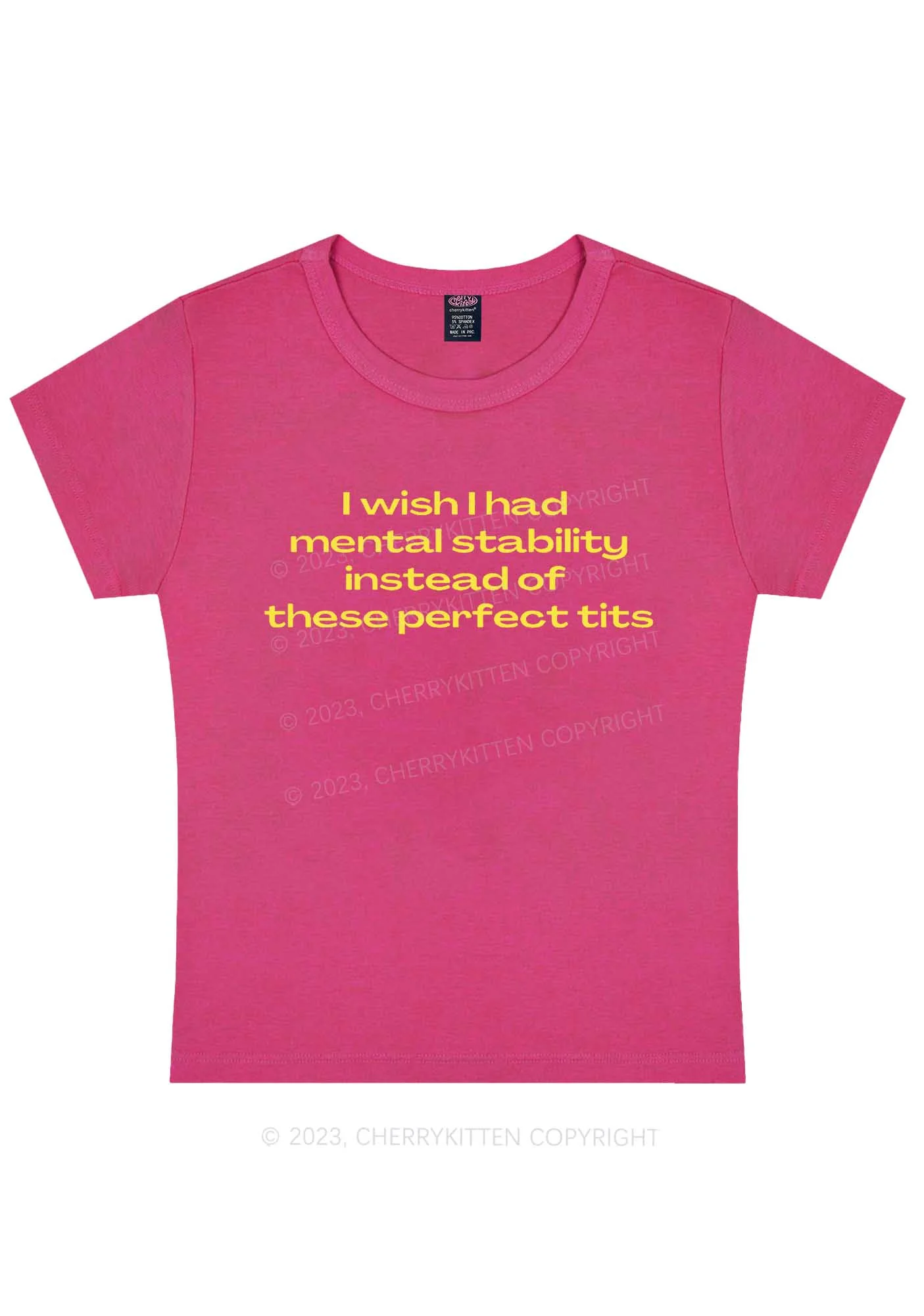 Mental Stability Y2K Baby Tee Cherrykitten - Image 6