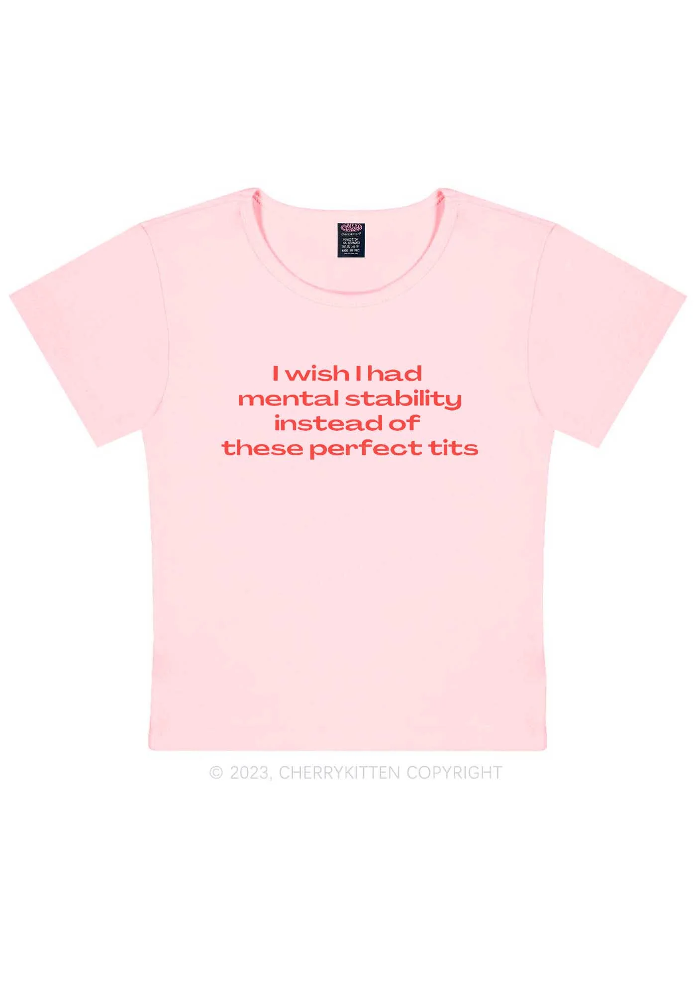 Mental Stability Y2K Baby Tee Cherrykitten - Image 9