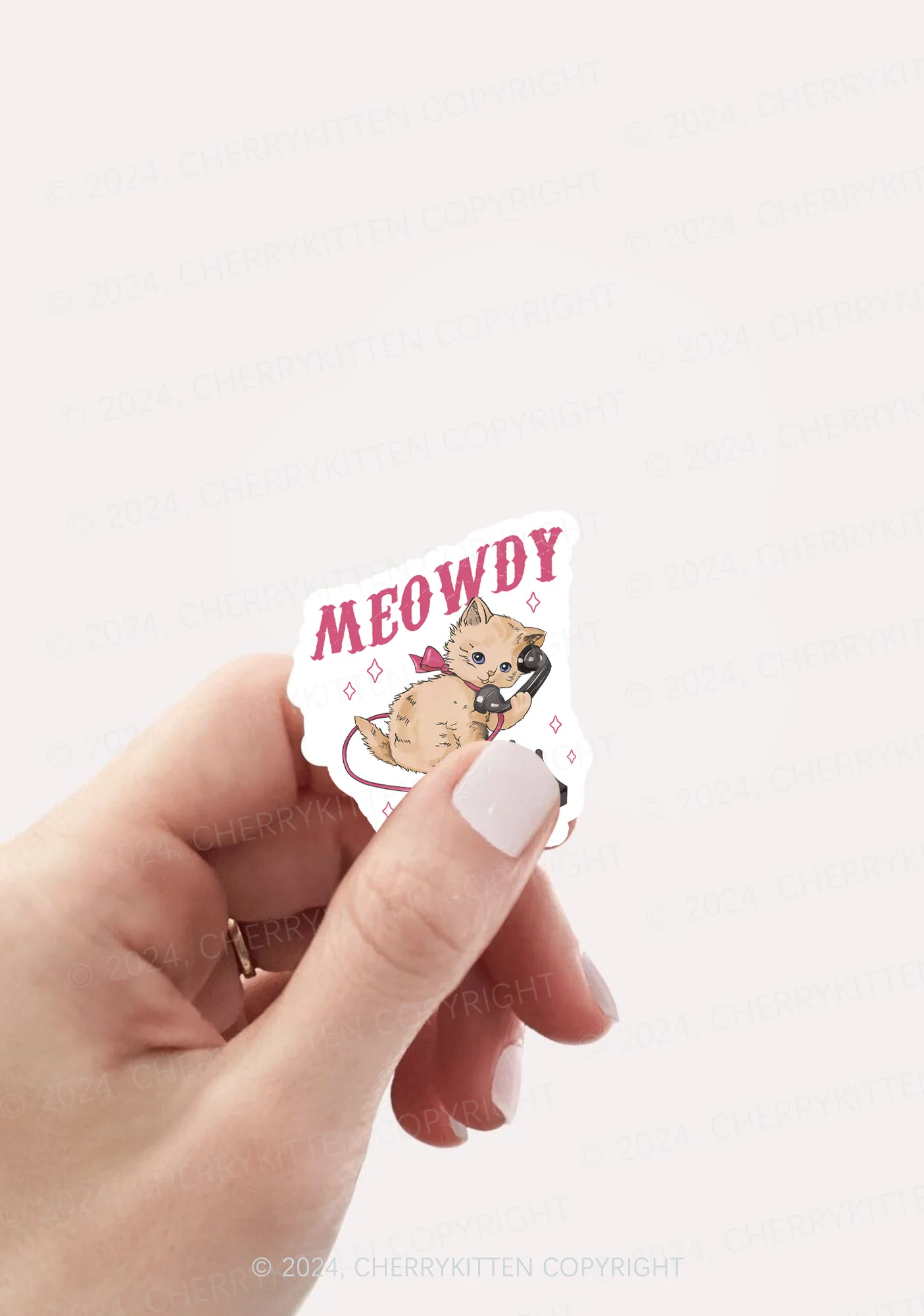 Meowdy Kitten 1Pc Y2K Sticker Cherrykitten - Image 2