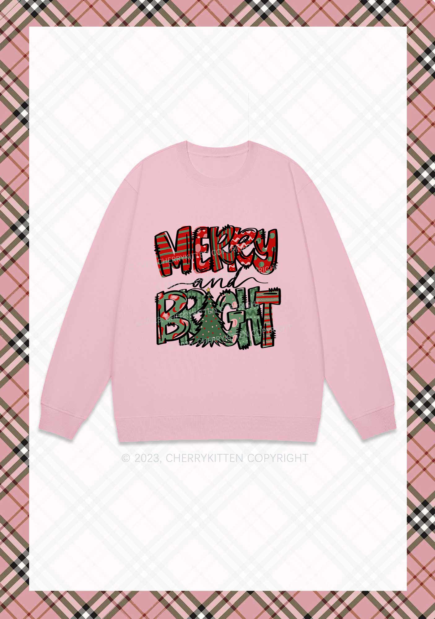 Merry And Bright Christmas Y2K Sweatshirt Cherrykitten - Image 6