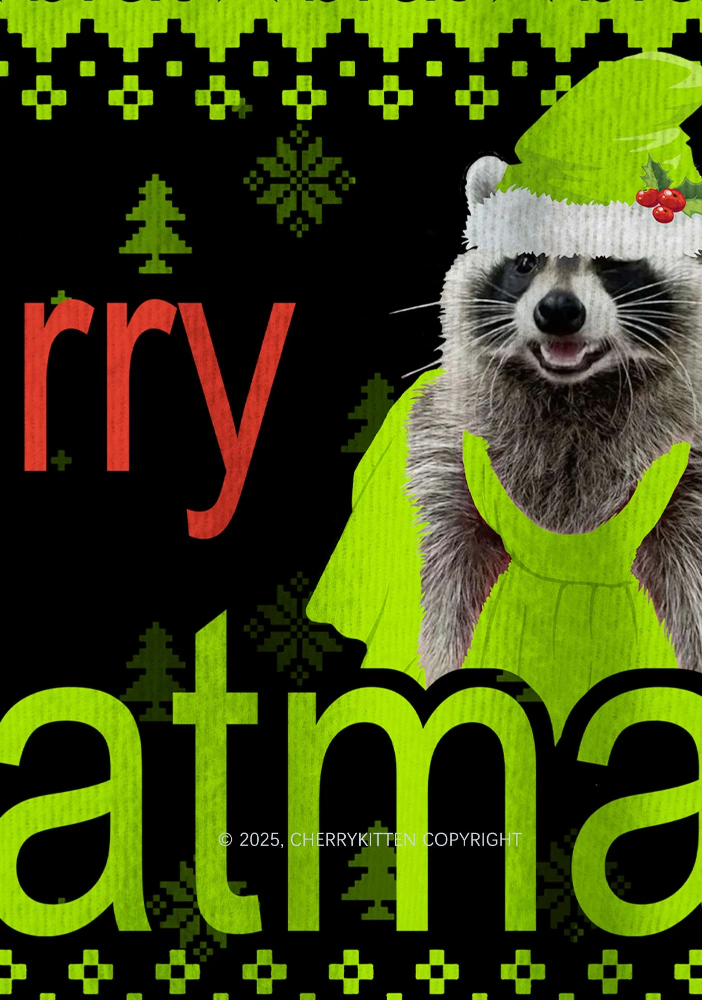 Merry Bratmas Y2K Christmas Knit Sweatshirt Cherrykitten - Image 5