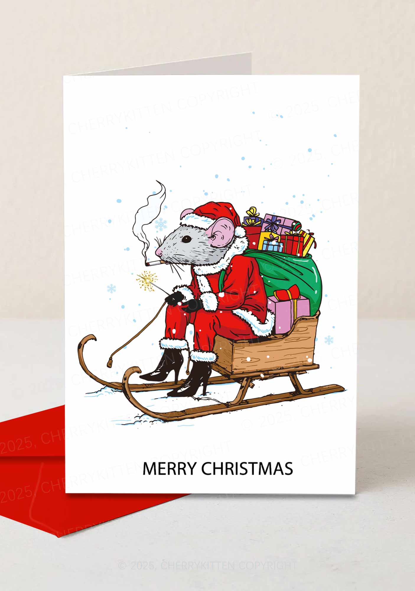 Merry Christmas Rat Gift Card - Image 3