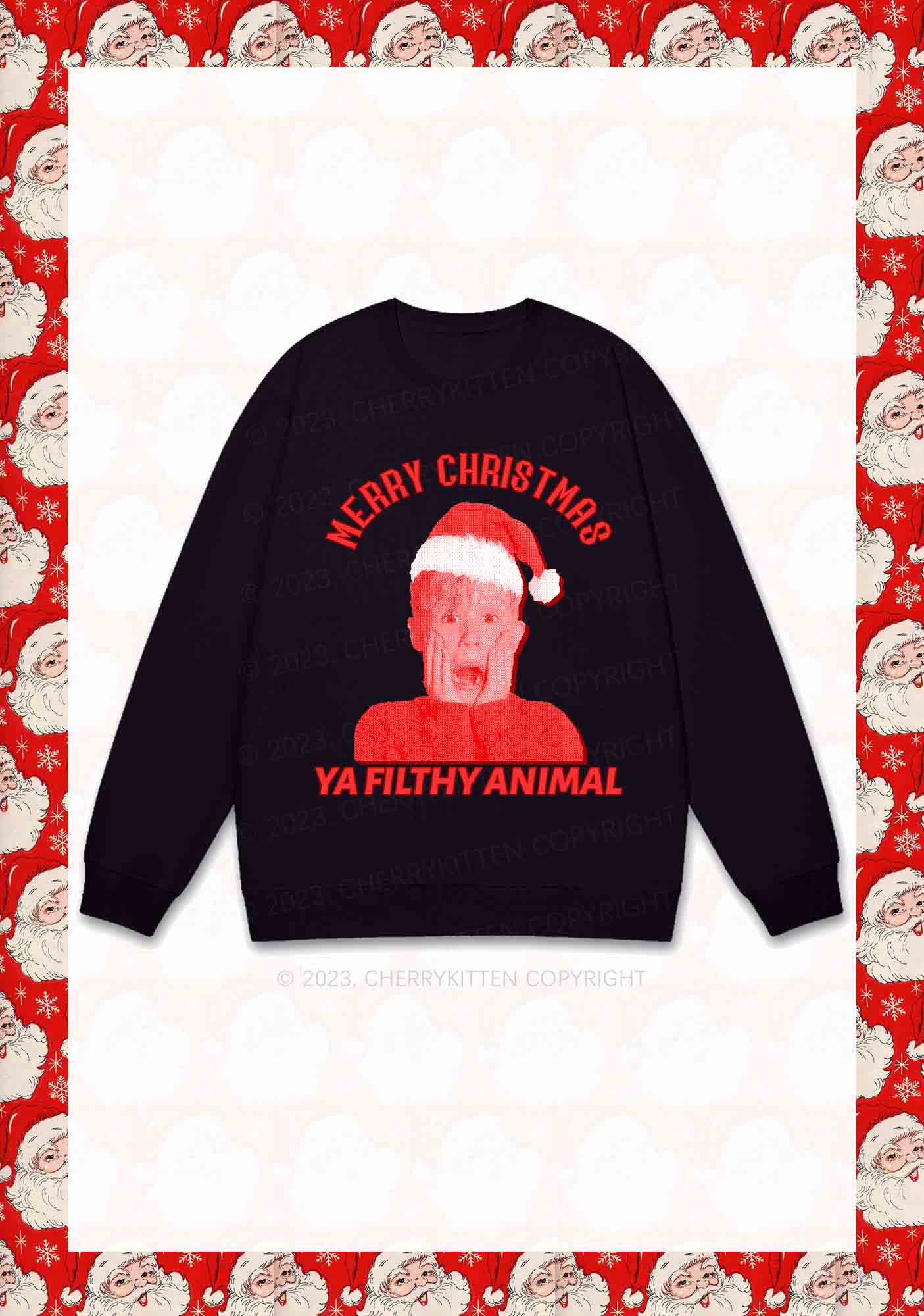 Merry Christmas Screaming Boy Y2K Sweatshirt Cherrykitten - Image 3