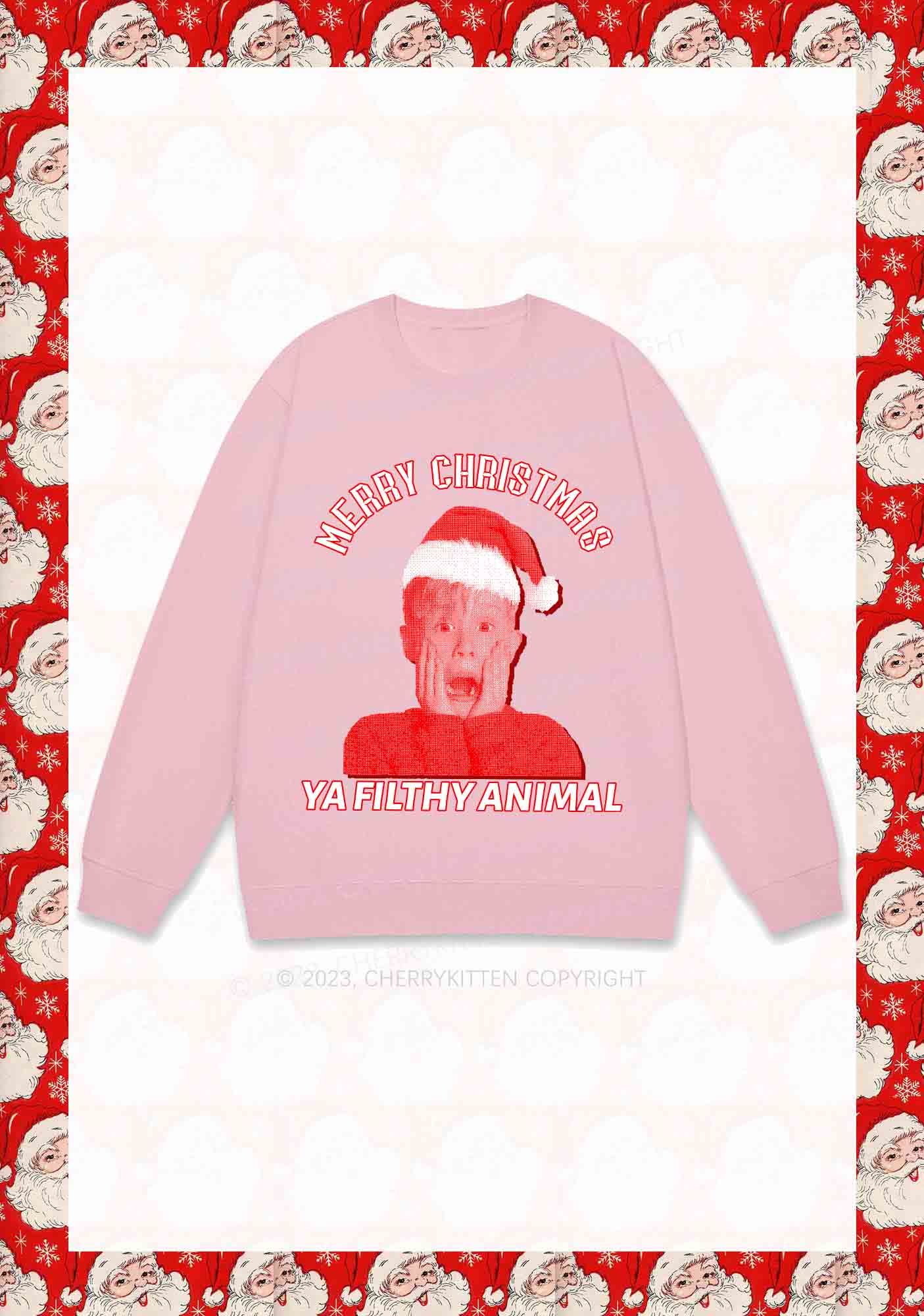 Merry Christmas Screaming Boy Y2K Sweatshirt Cherrykitten - Image 6