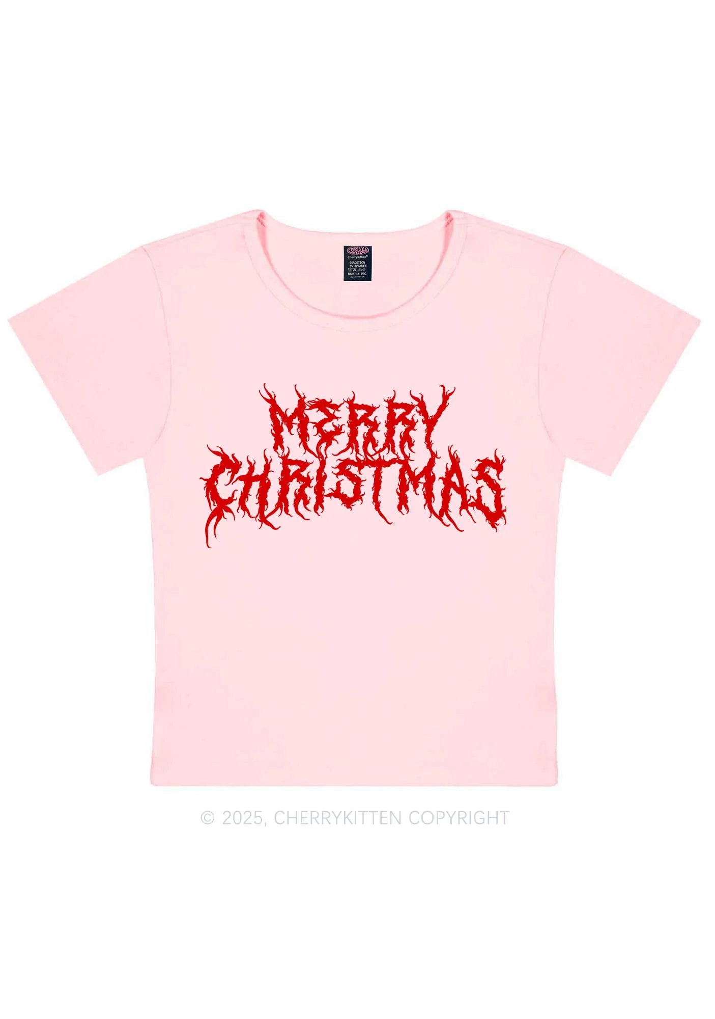Merry Christmas Y2K Baby Tee Cherrykitten - Image 10