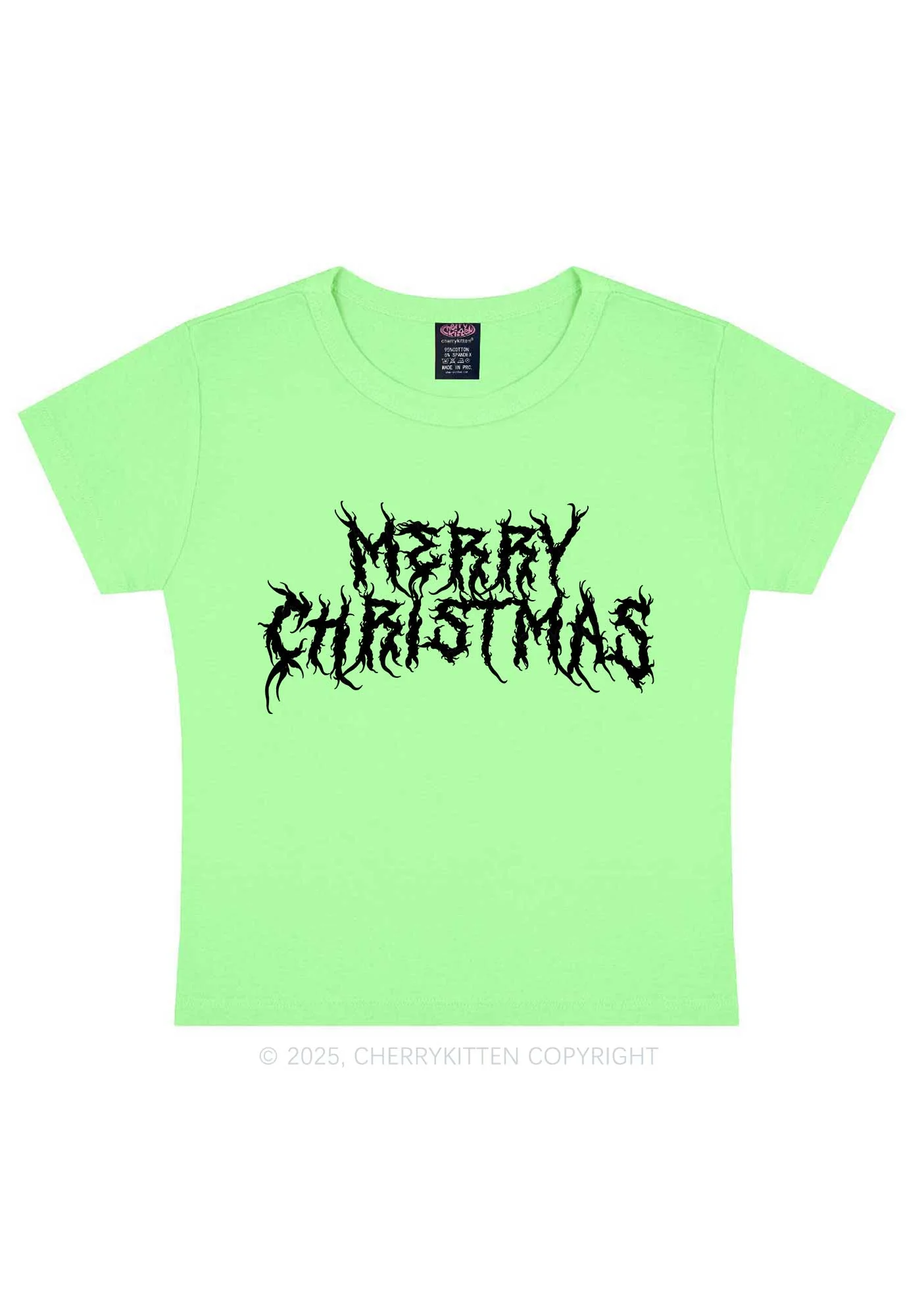 Merry Christmas Y2K Baby Tee Cherrykitten - Image 11