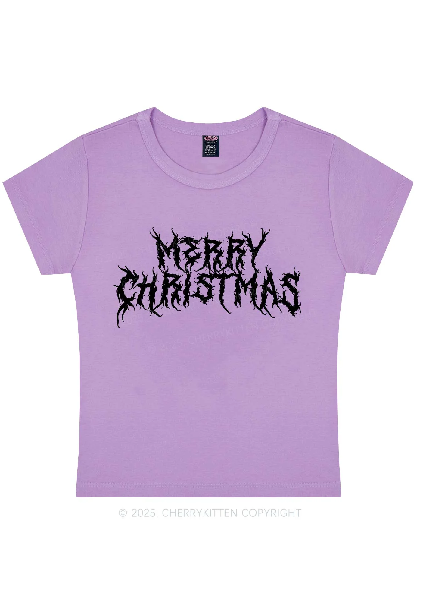 Merry Christmas Y2K Baby Tee Cherrykitten - Image 6