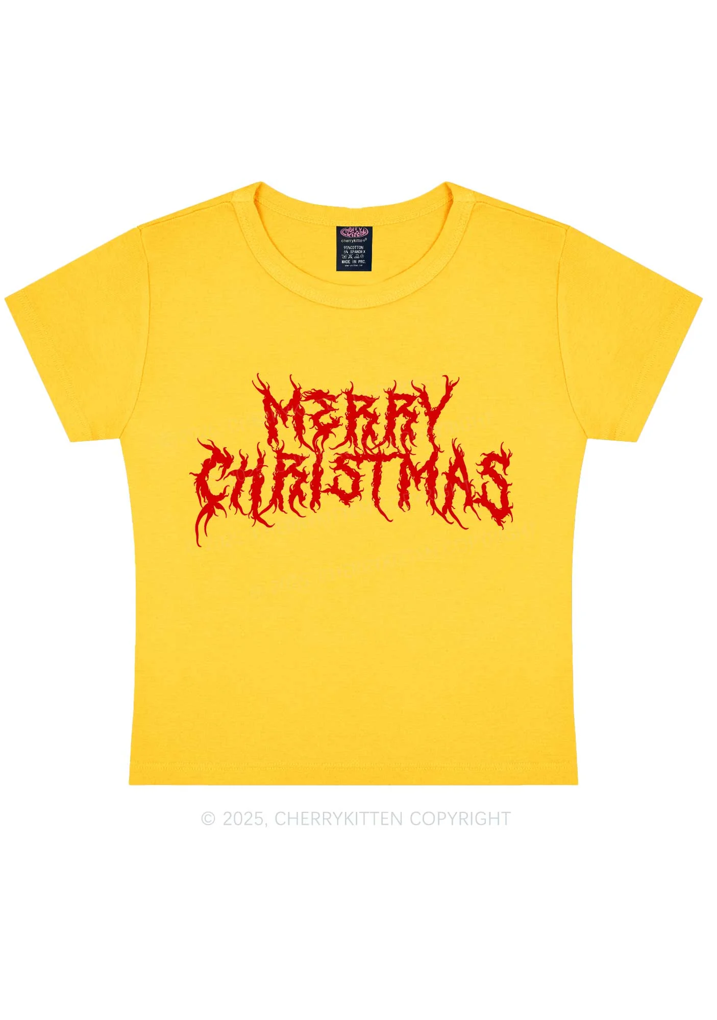 Merry Christmas Y2K Baby Tee Cherrykitten - Image 9