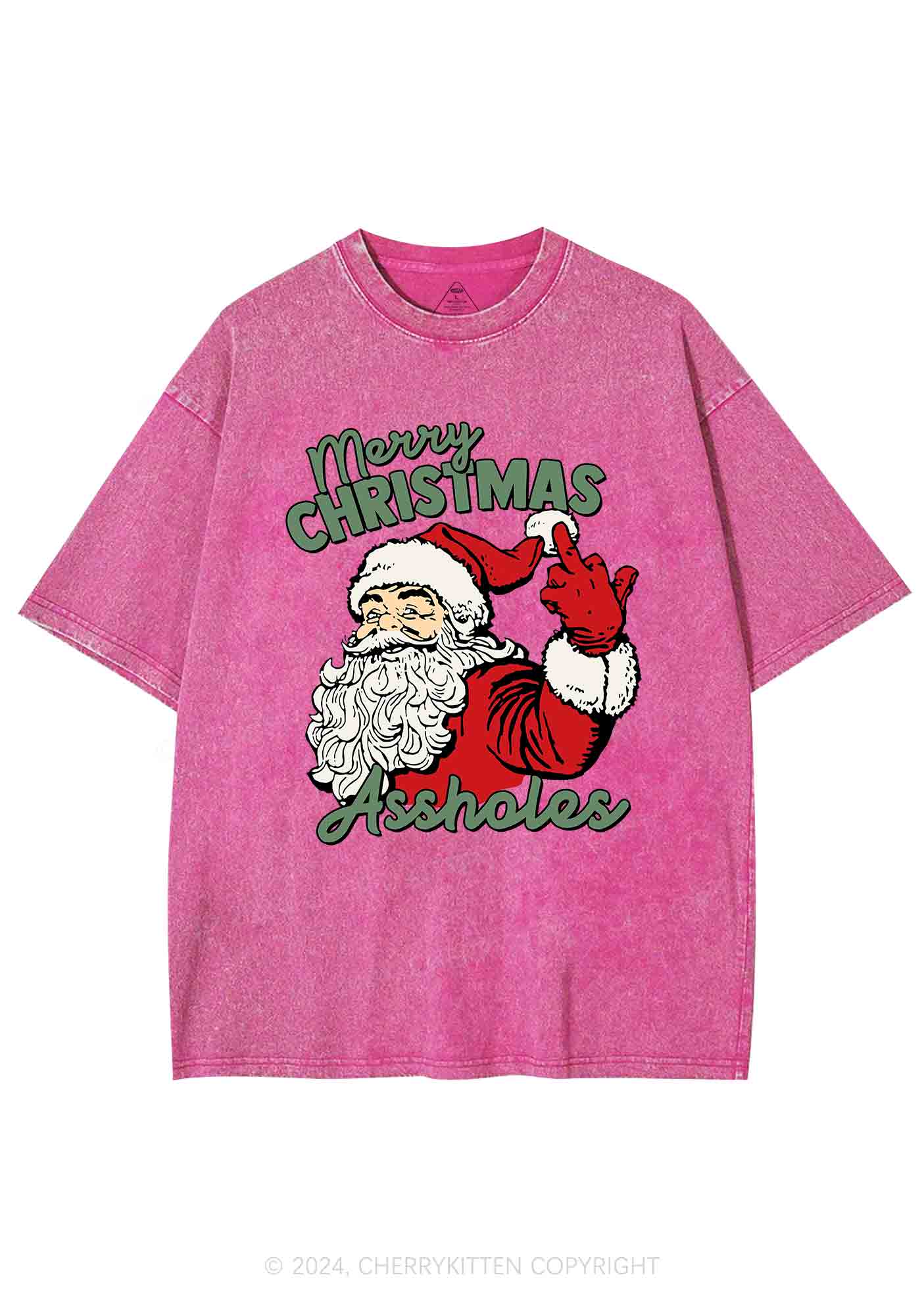 Merry Christmas Y2K Washed Tee Cherrykitten - Image 4