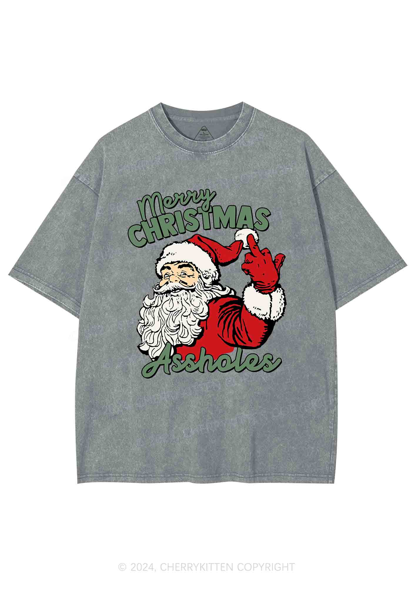 Merry Christmas Y2K Washed Tee Cherrykitten - Image 6