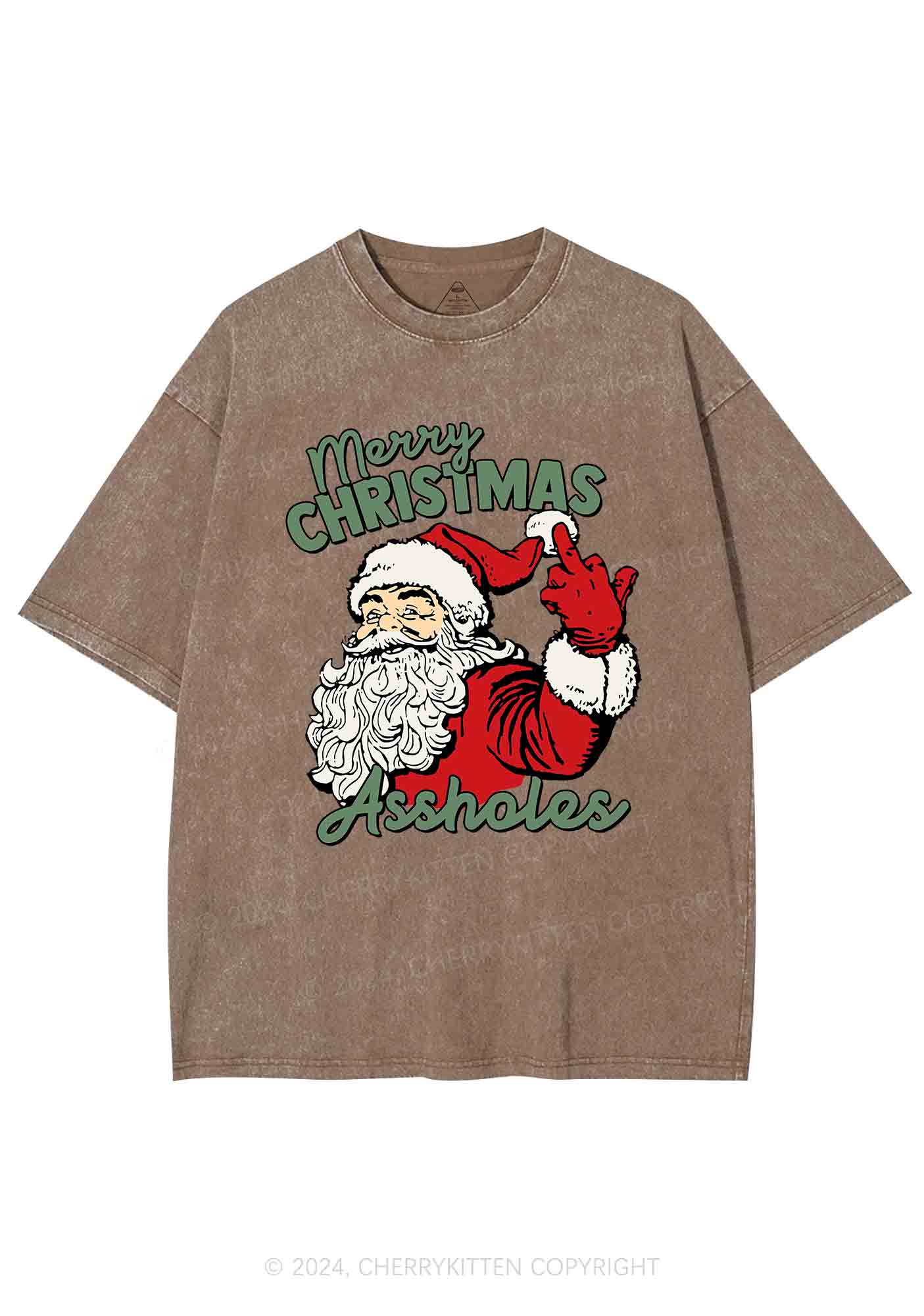 Merry Christmas Y2K Washed Tee Cherrykitten - Image 7