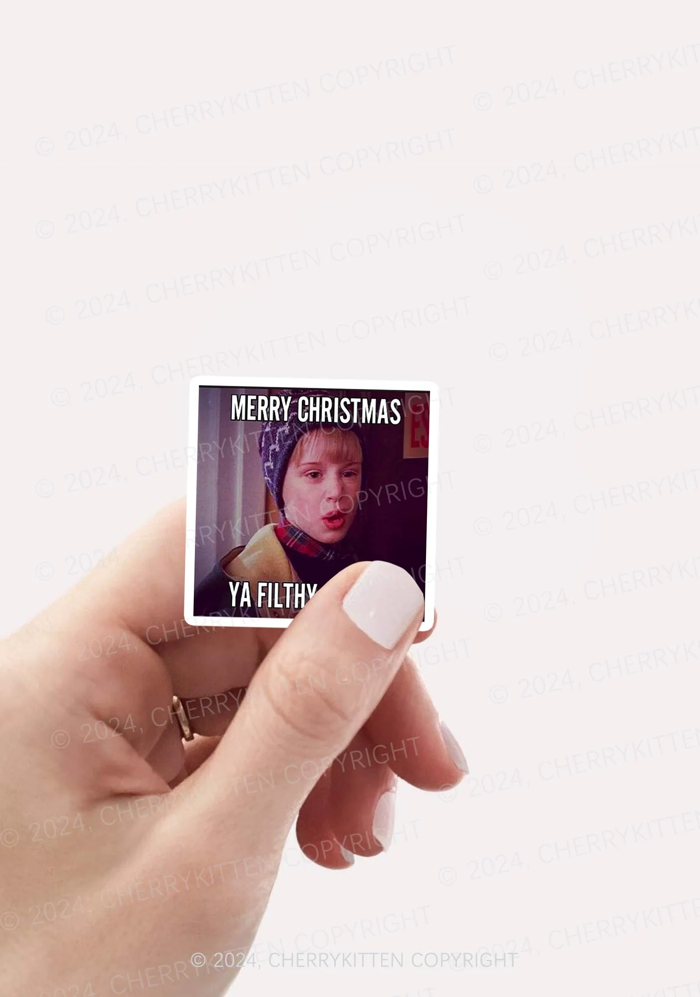 Merry Christmas Ya Filthy Animal 1Pc Y2K Sticker Cherrykitten - Image 2