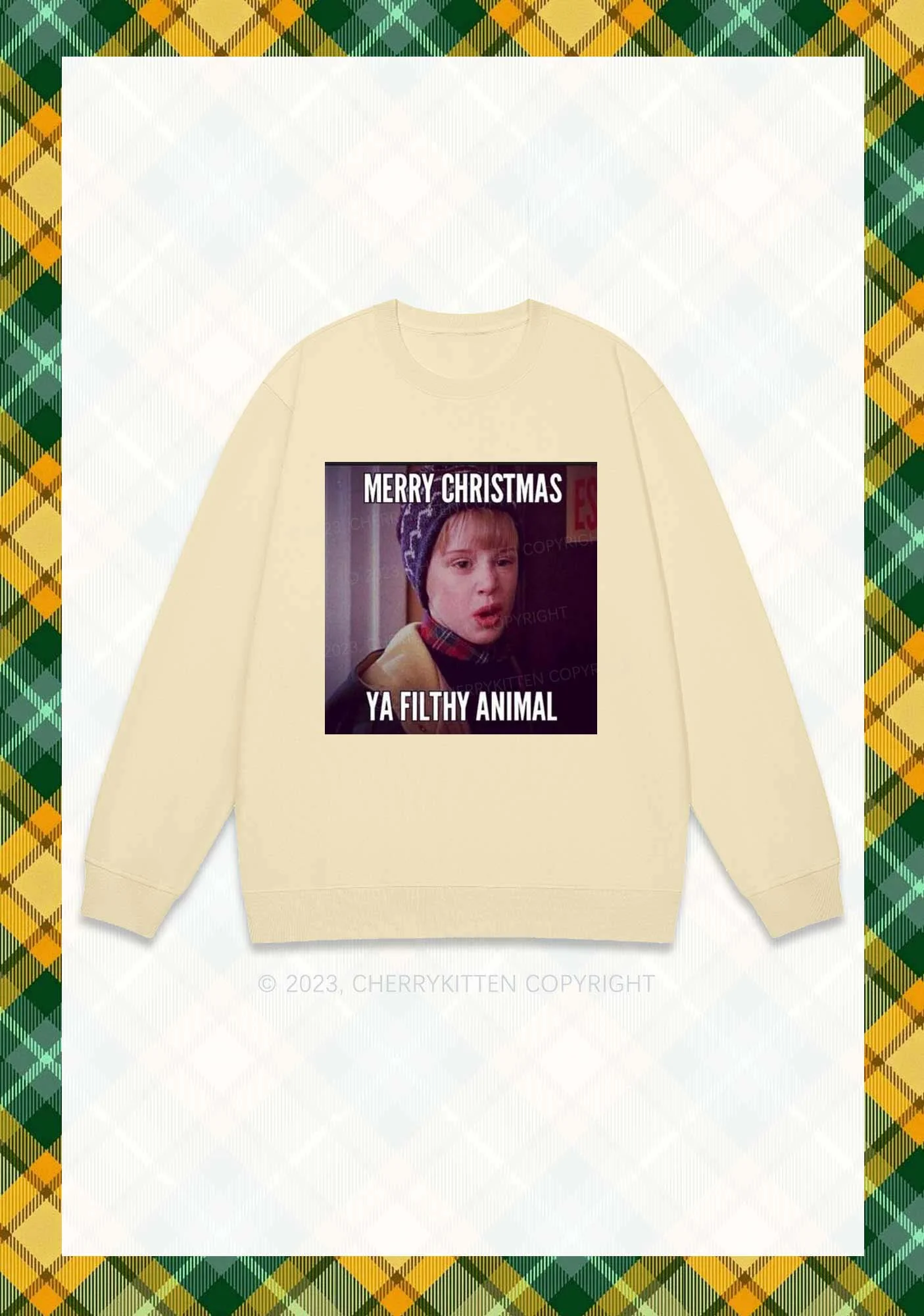 Merry Christmas Ya Filthy Animal Y2K Sweatshirt Cherrykitten - Image 4