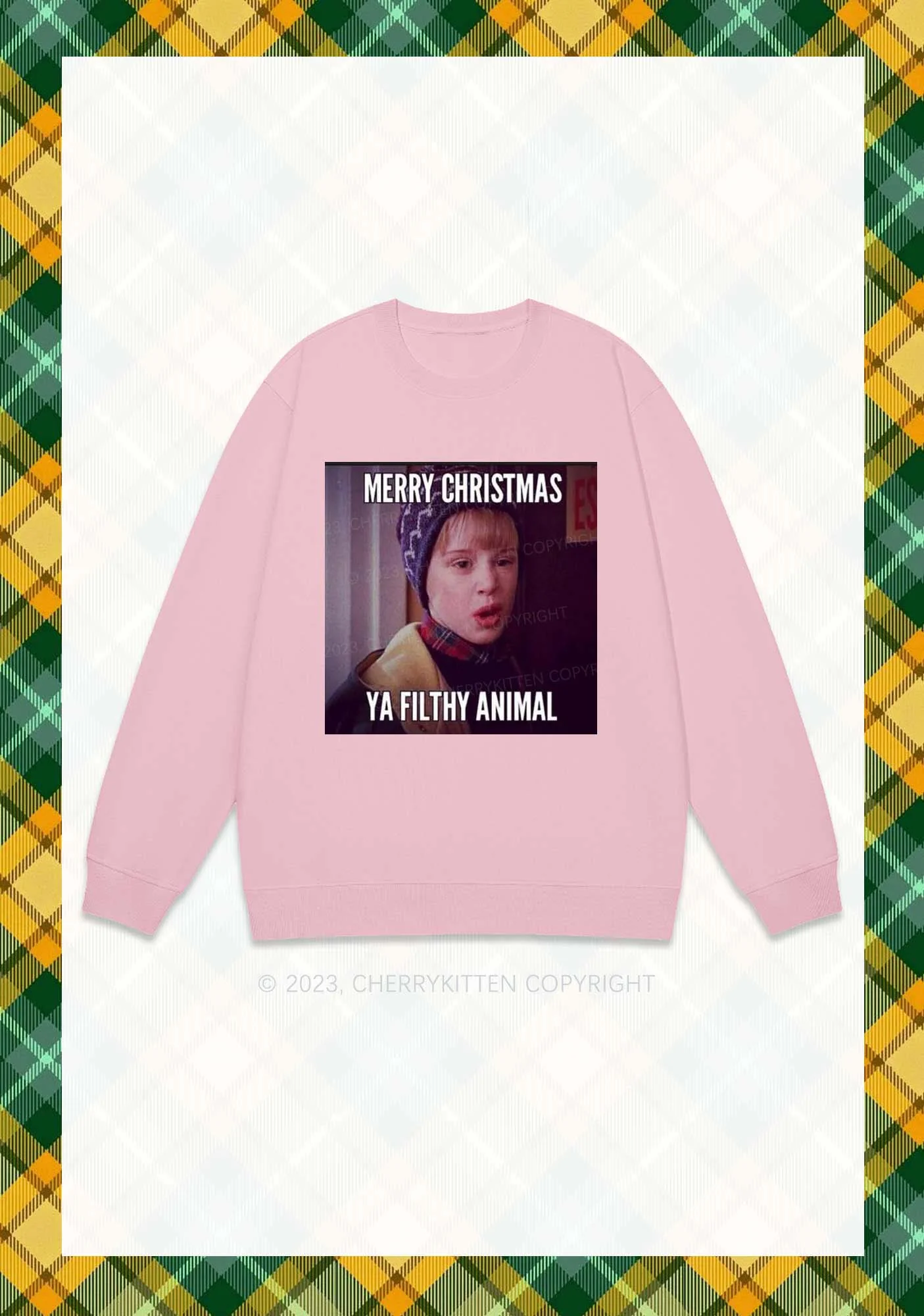Merry Christmas Ya Filthy Animal Y2K Sweatshirt Cherrykitten - Image 6