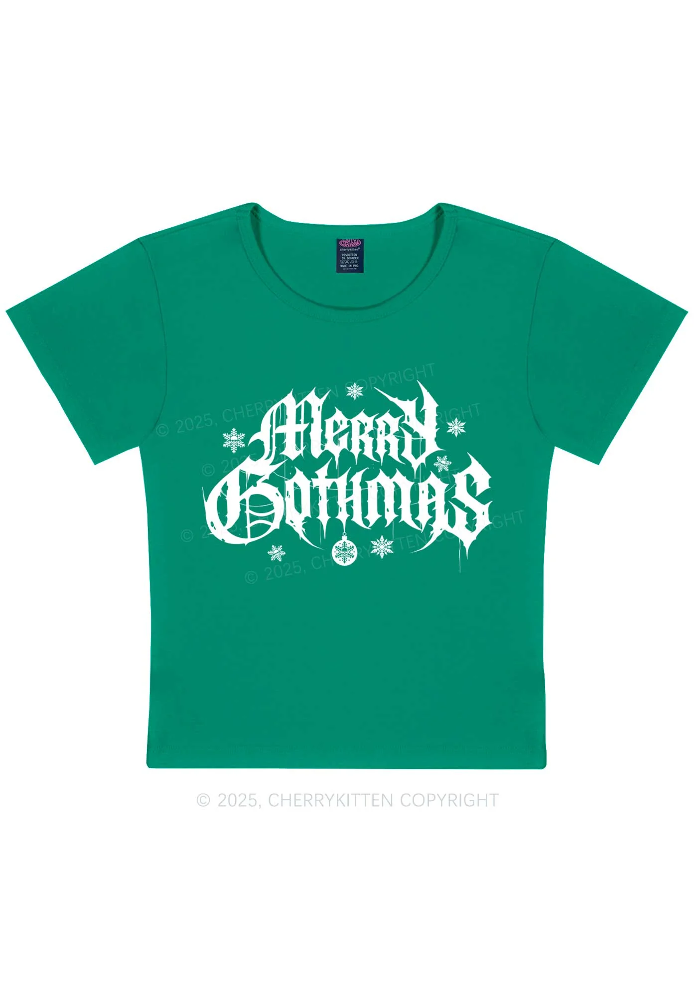 Merry Gothmas Y2K Baby Tee Cherrykitten - Image 10