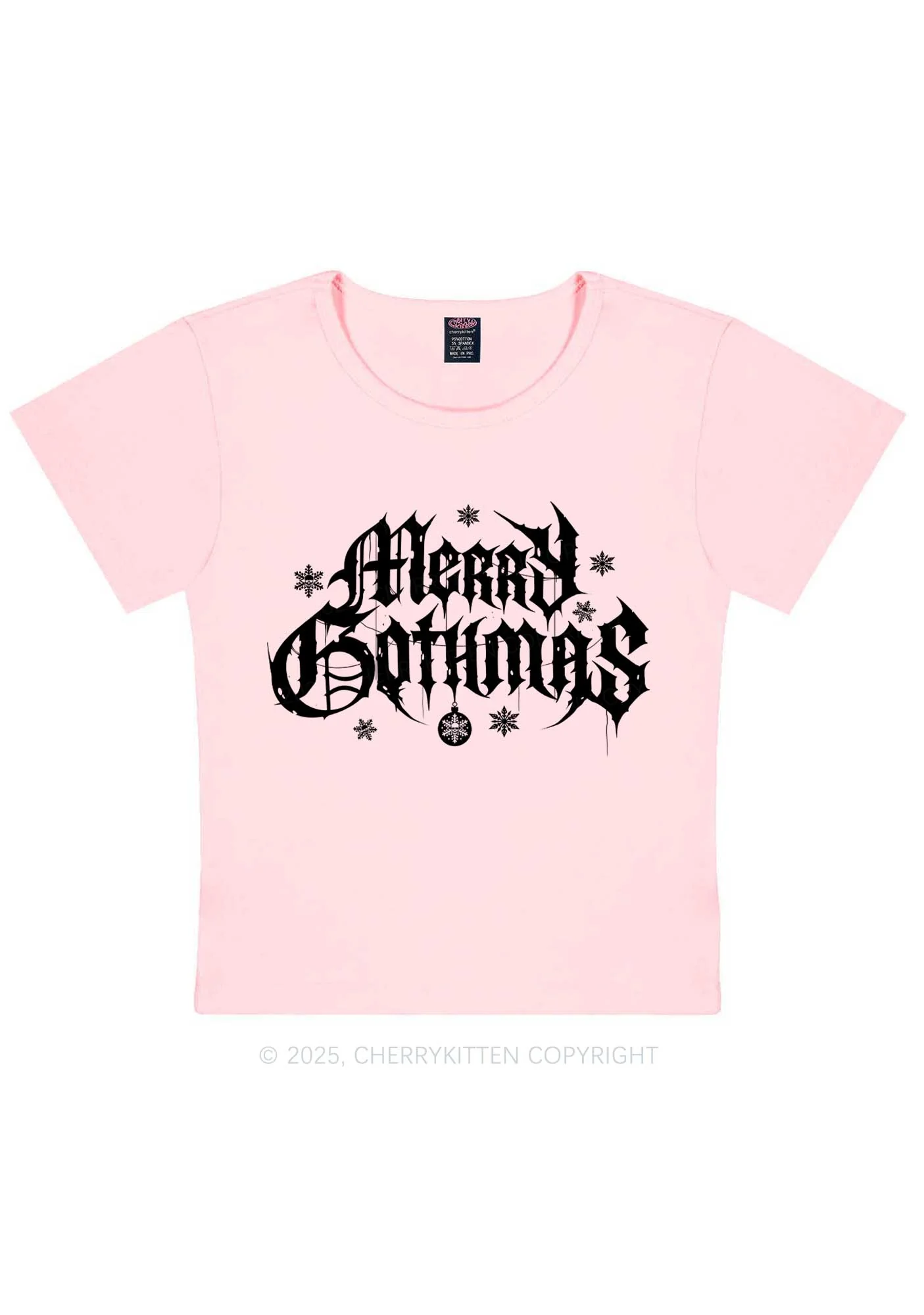 Merry Gothmas Y2K Baby Tee Cherrykitten - Image 11