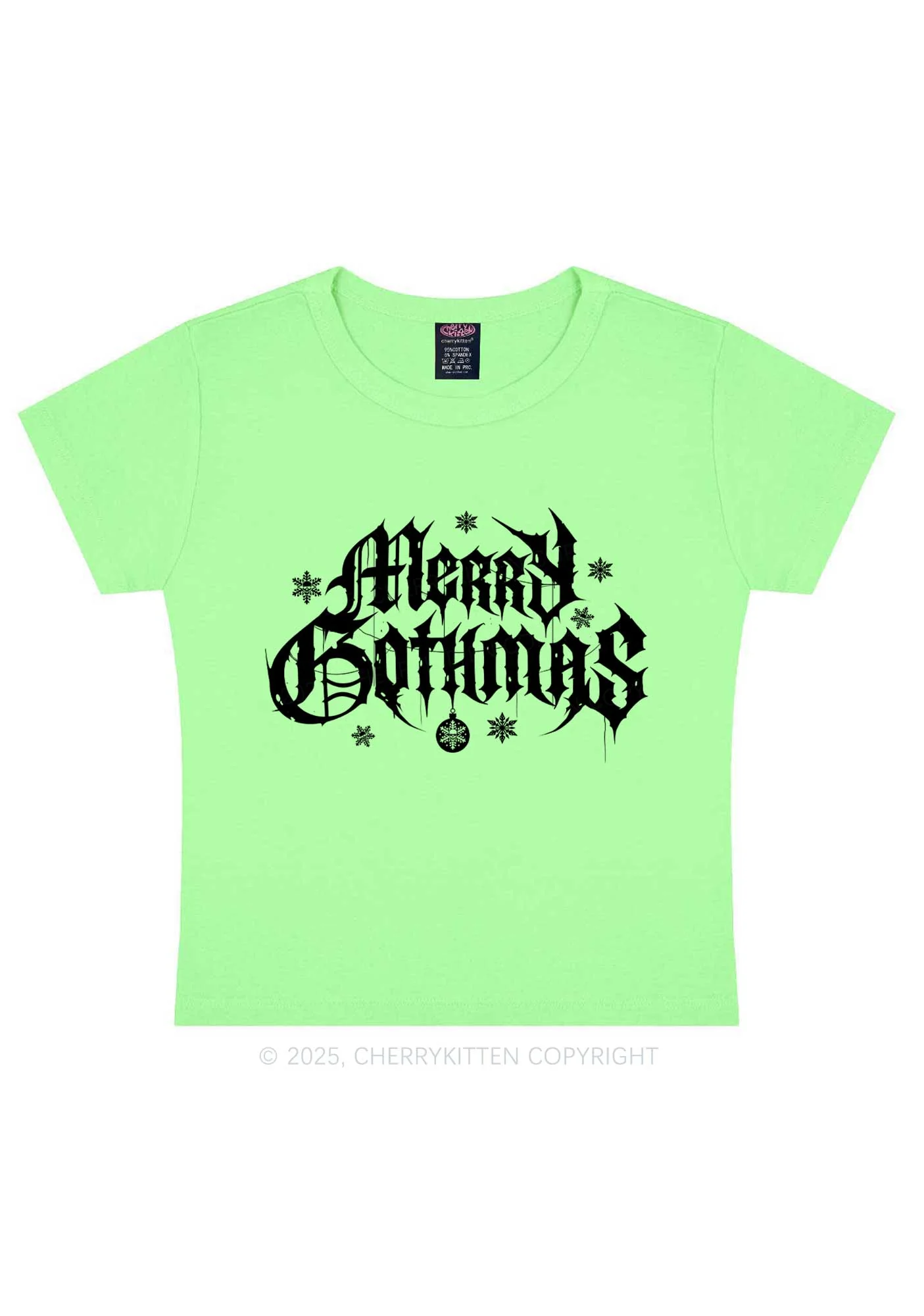 Merry Gothmas Y2K Baby Tee Cherrykitten - Image 12