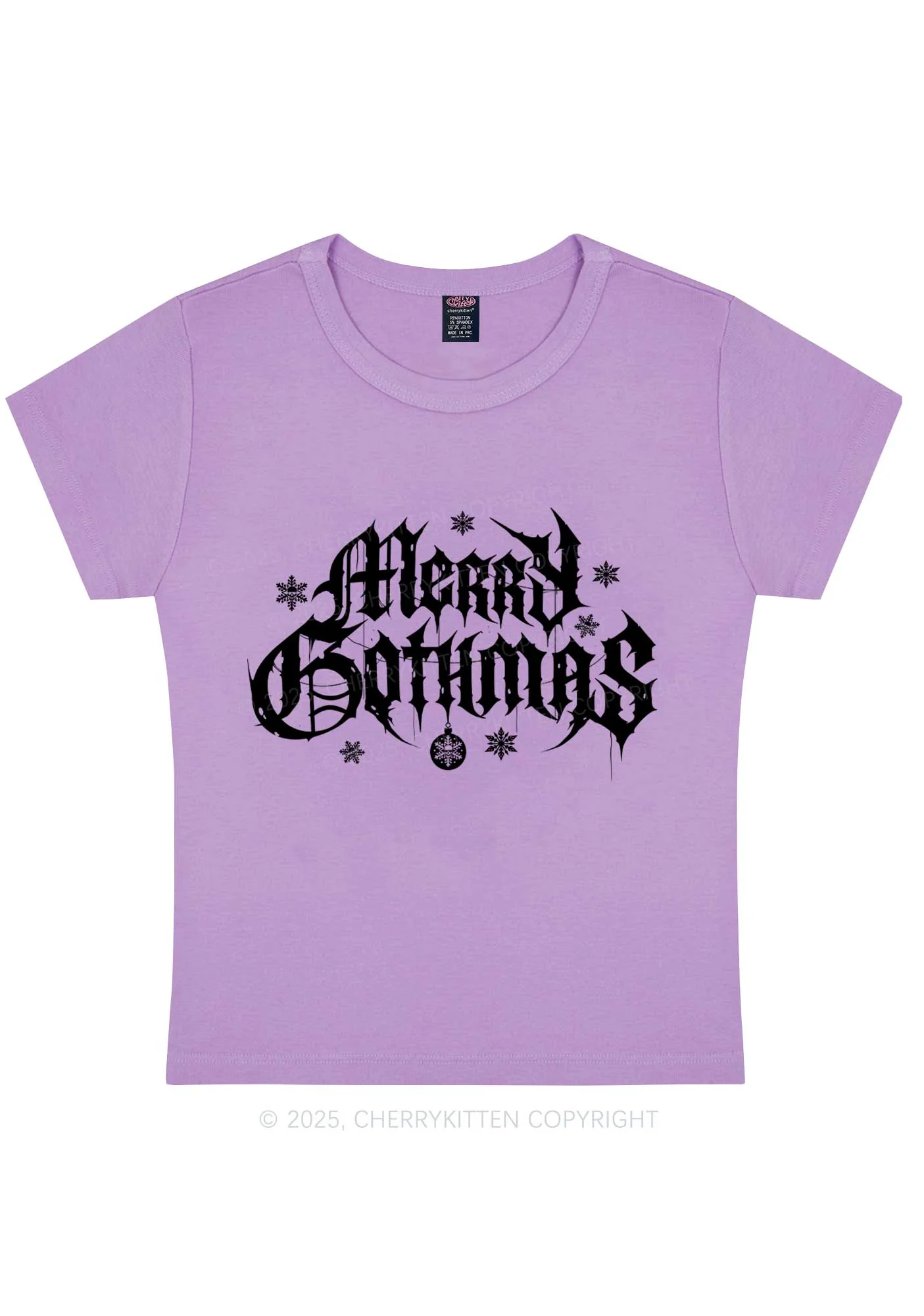 Merry Gothmas Y2K Baby Tee Cherrykitten - Image 6