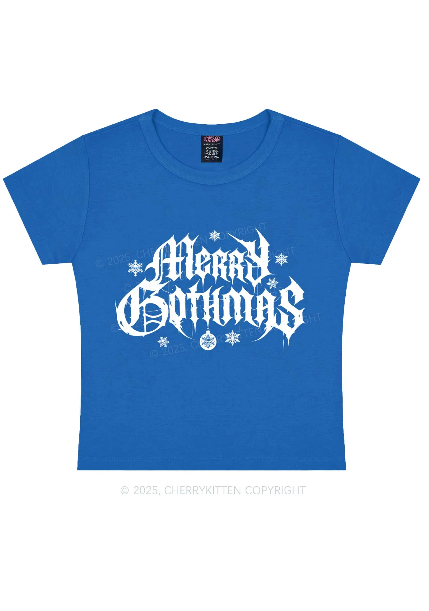 Merry Gothmas Y2K Baby Tee Cherrykitten - Image 8