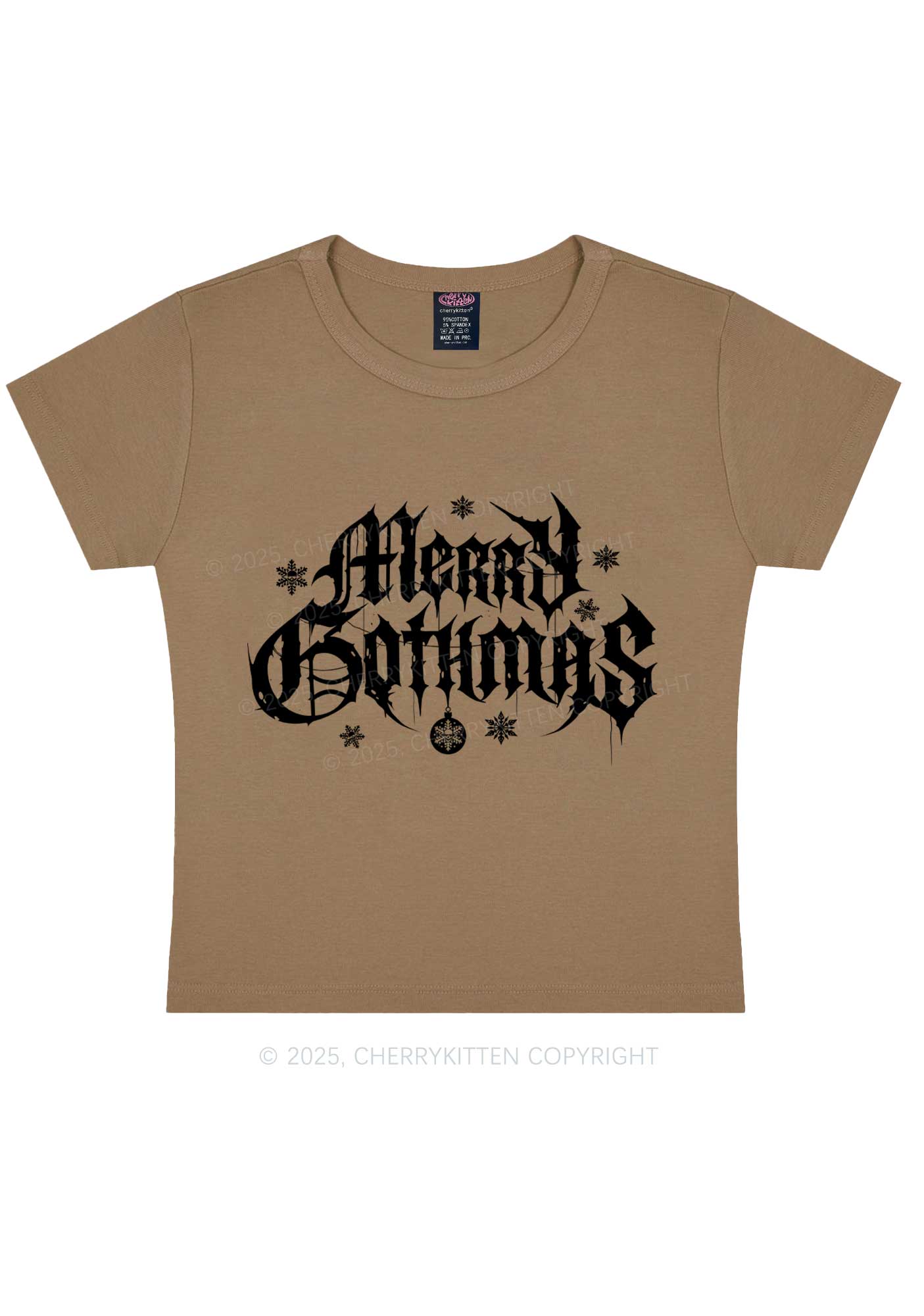 Merry Gothmas Y2K Baby Tee Cherrykitten - Image 9