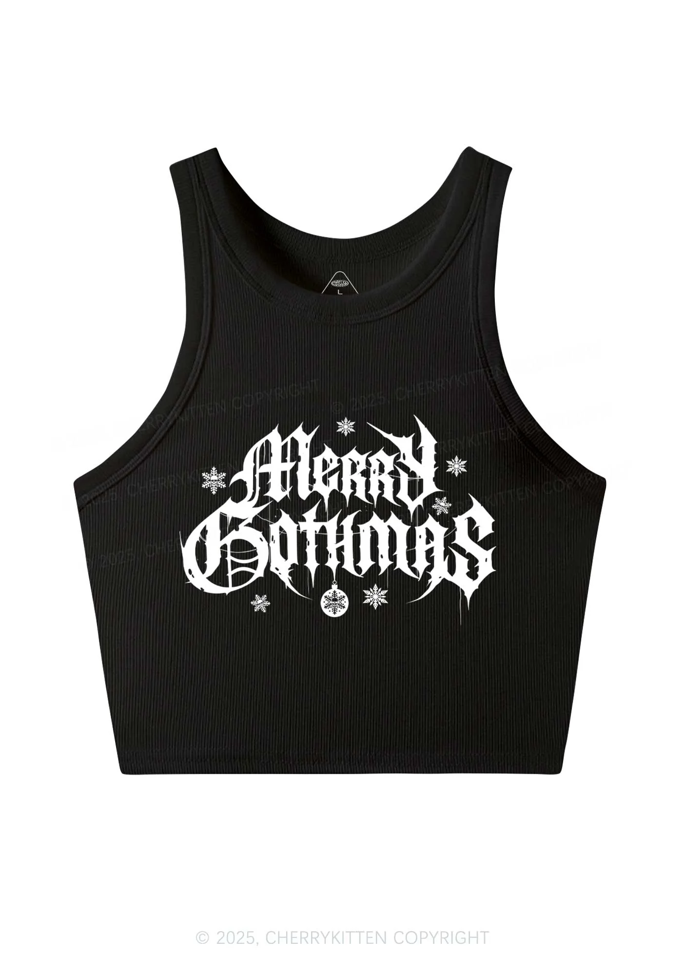 Merry Gothmas Y2K Crop Tank Top Cherrykitten - Image 3