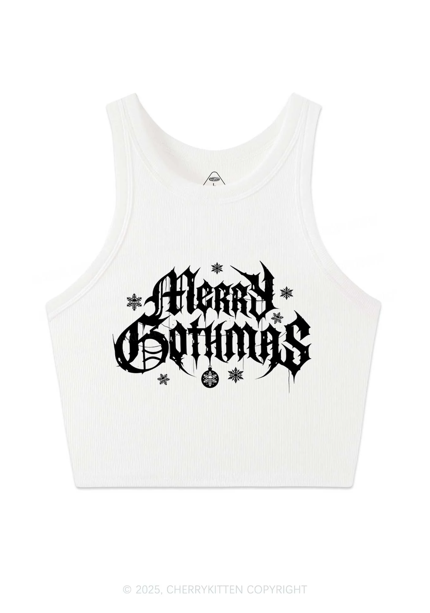 Merry Gothmas Y2K Crop Tank Top Cherrykitten - Image 4