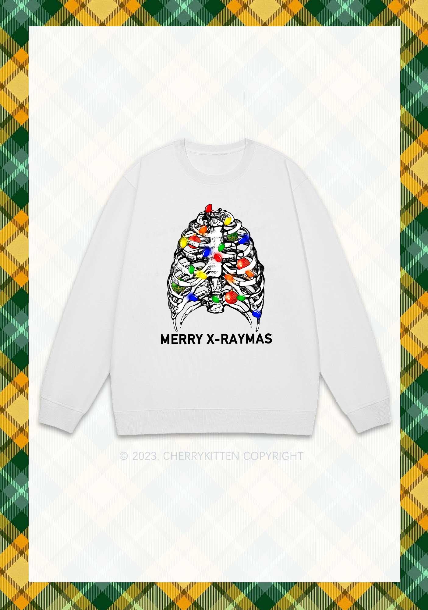 Merry X-Raymas Christmas Y2K Sweatshirt Cherrykitten - Image 3