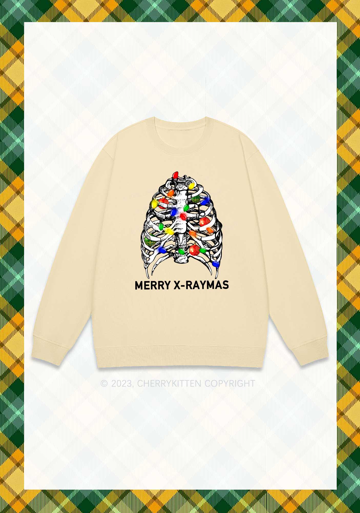 Merry X-Raymas Christmas Y2K Sweatshirt Cherrykitten - Image 4