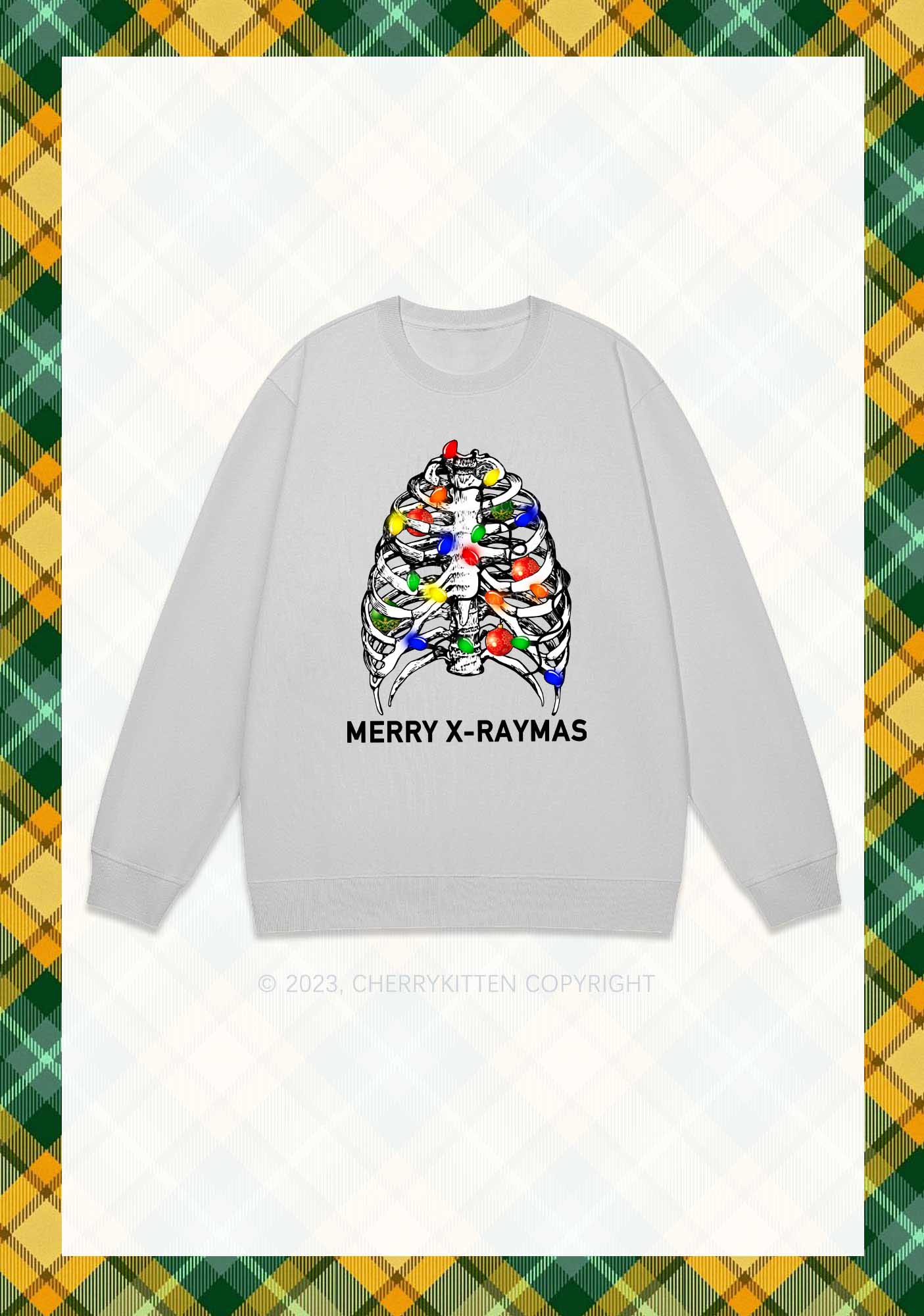Merry X-Raymas Christmas Y2K Sweatshirt Cherrykitten - Image 5