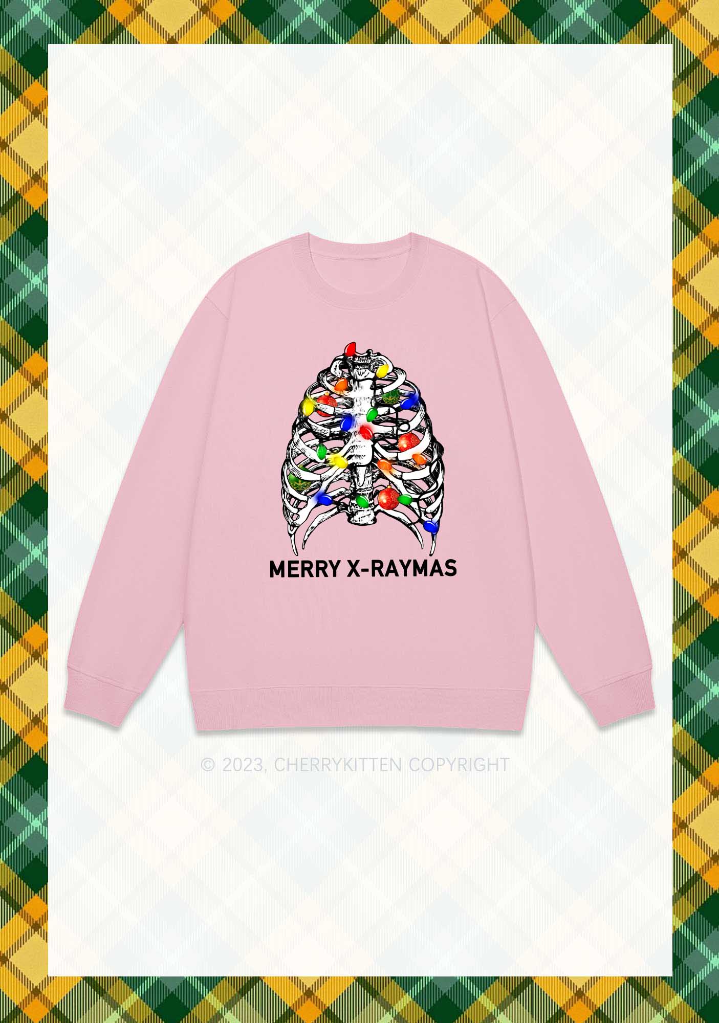 Merry X-Raymas Christmas Y2K Sweatshirt Cherrykitten - Image 6
