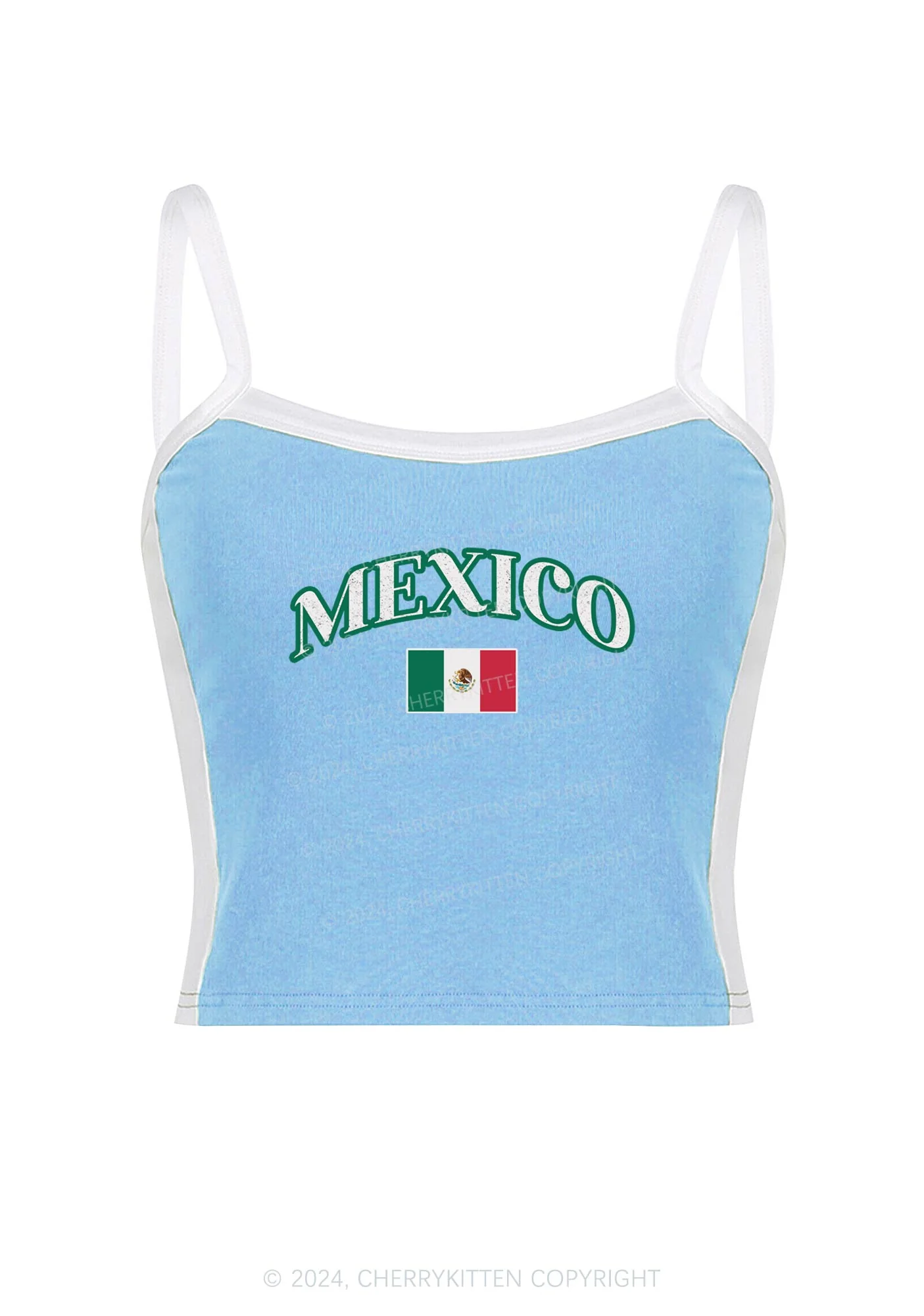 Mexico Y2K Color Block Crop Cami Top Cherrykitten - Image 5