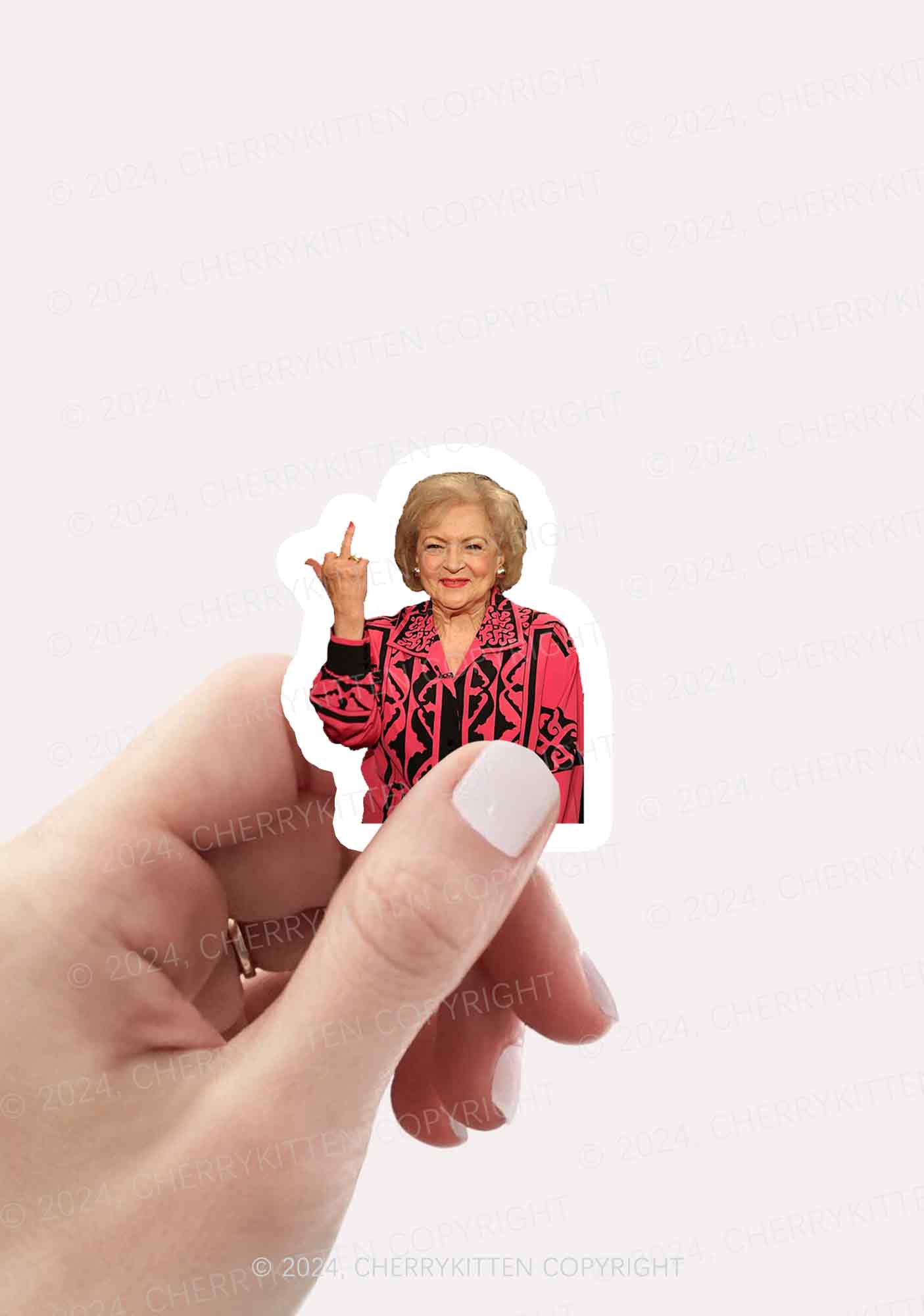 Middle Finger 1Pc Y2K Sticker Cherrykitten - Image 2