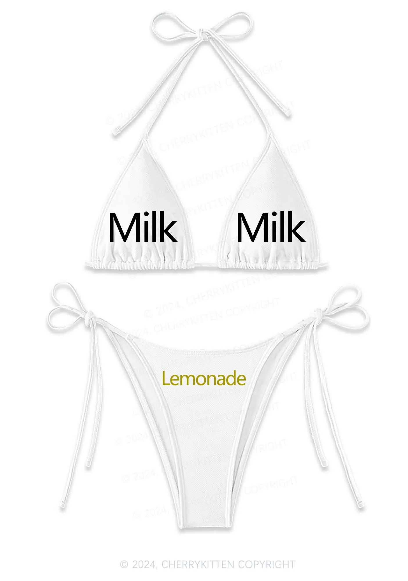 Milk Lemonade Y2K Halter Triangle Bikini Set Cherrykitten - Image 3