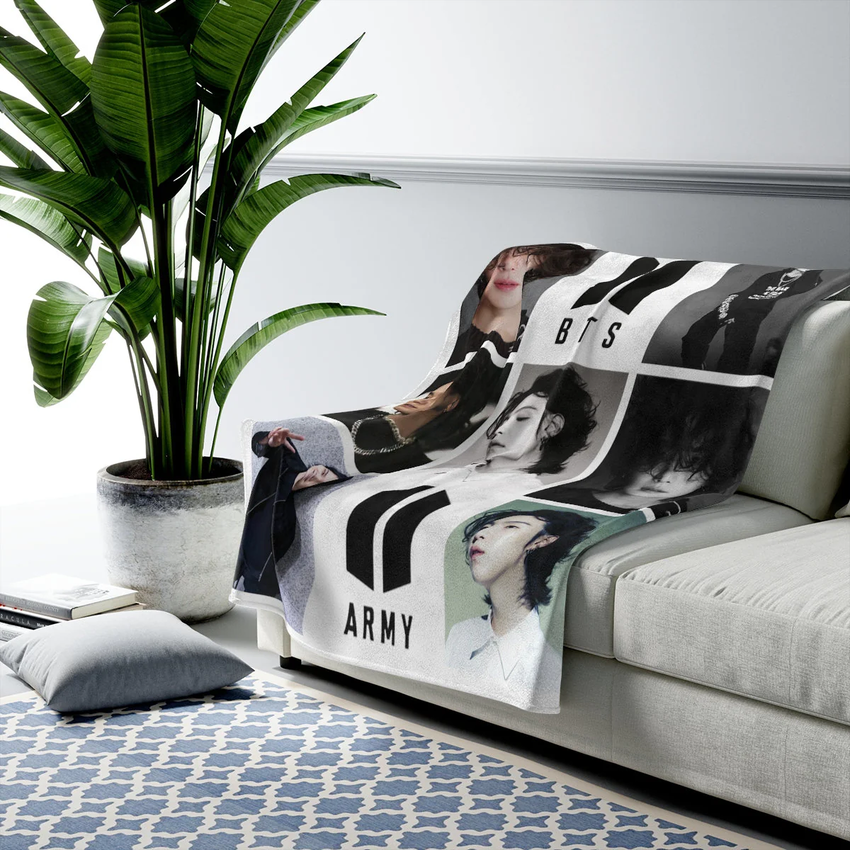 Min Yoongi Photo Collage Kpop Plush Blanket - Image 3