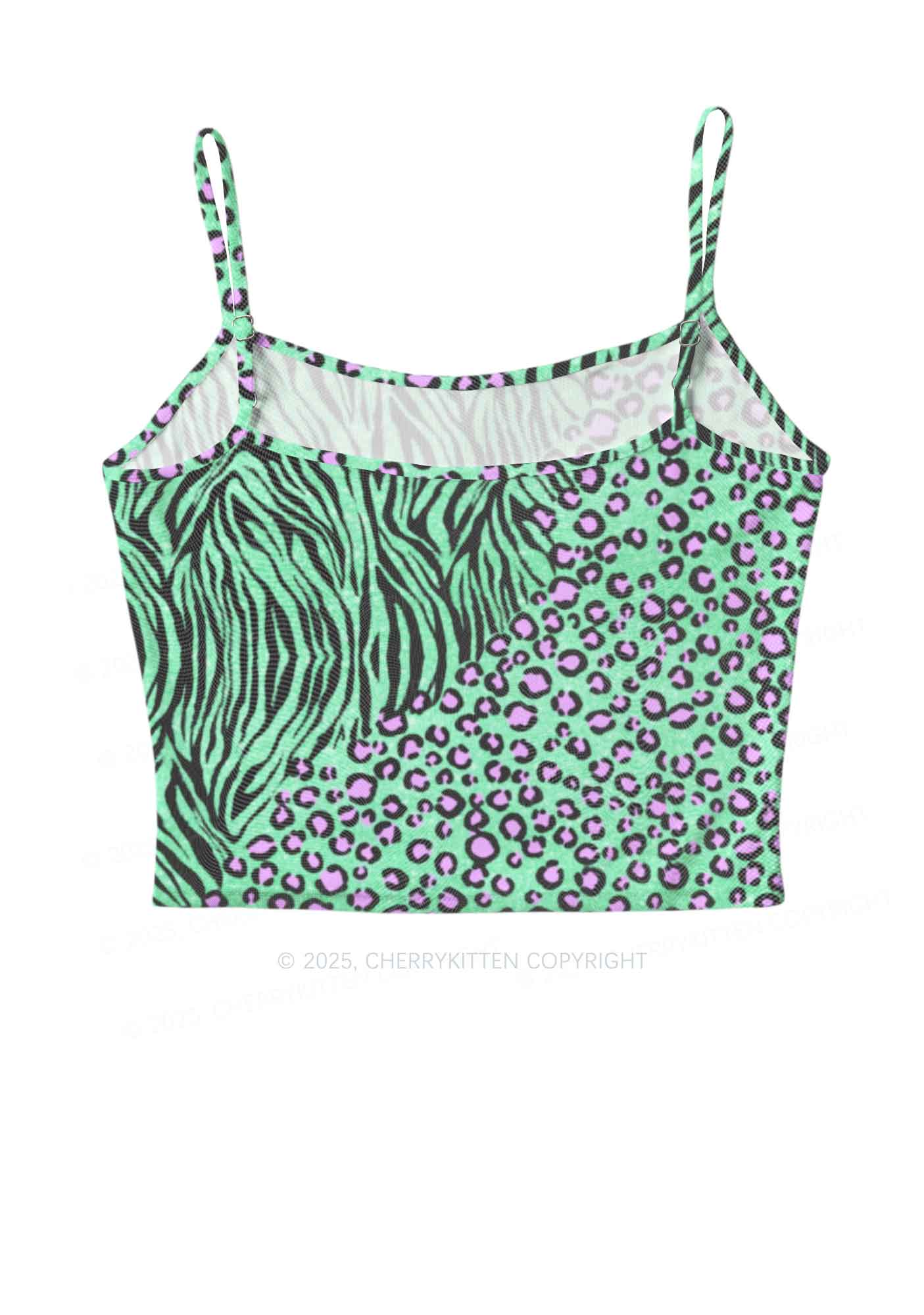 Mint Leopard Y2K Mesh Cami Tank Cherrykitten - Image 3
