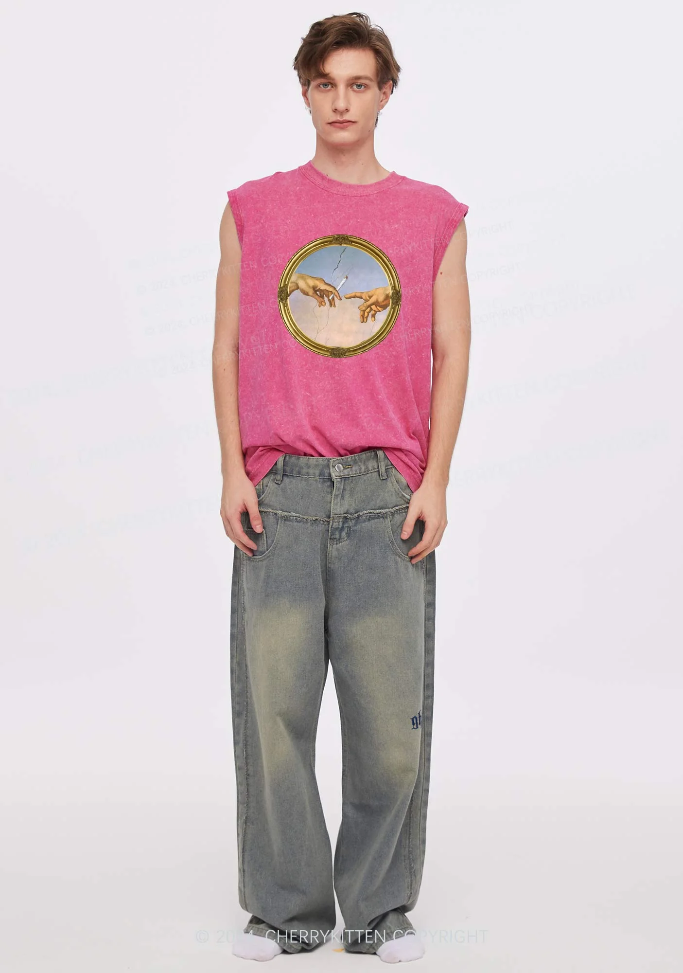 Mirror Smoke Y2K Washed Tank Cherrykitten - Image 2