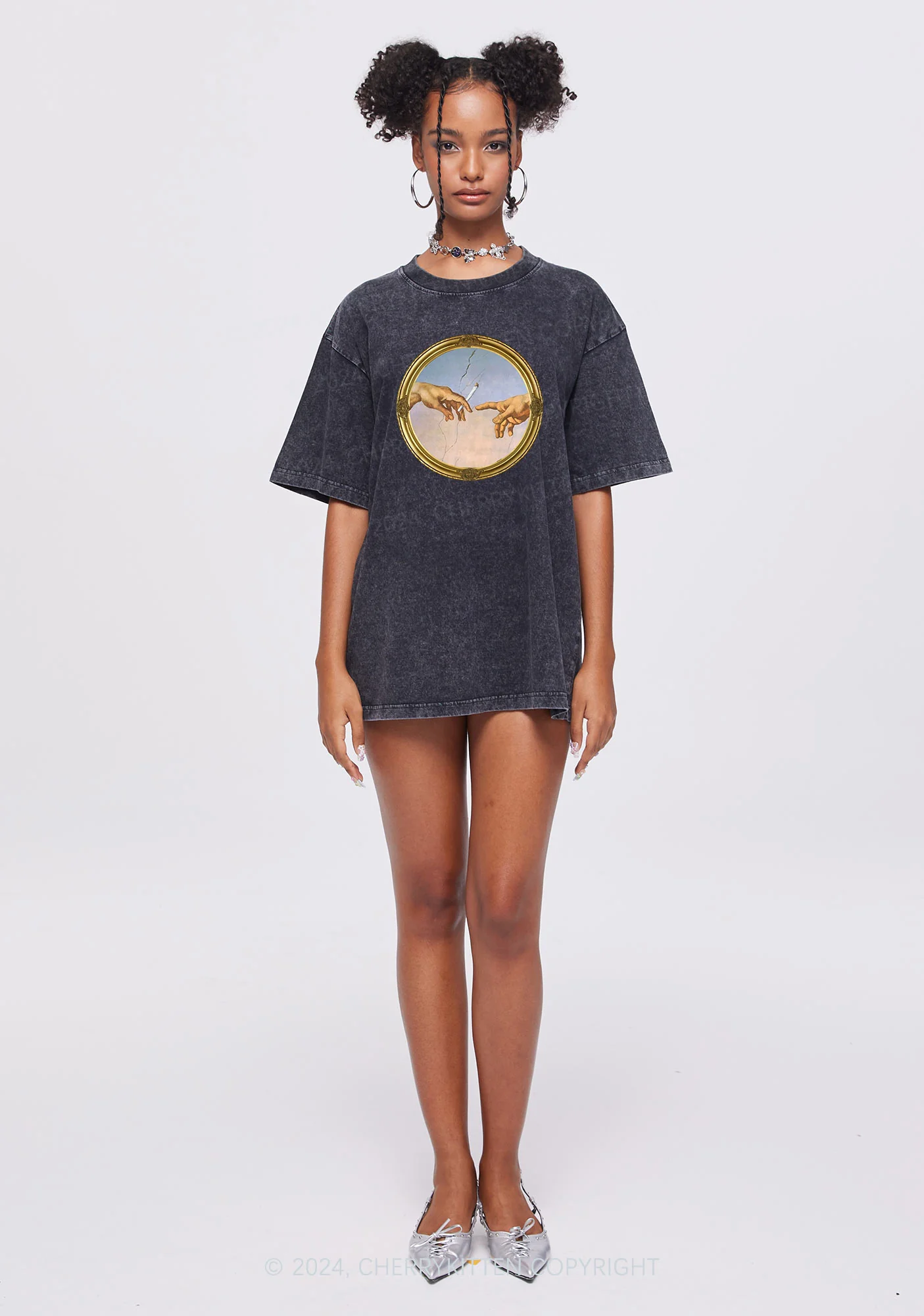 Mirror Smoke Y2K Washed Tee Cherrykitten - Image 2