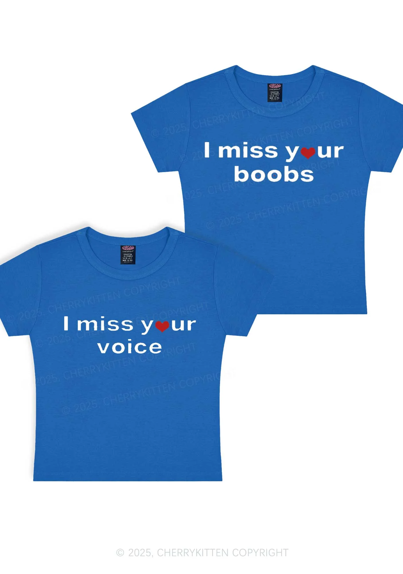 Miss Your Voice Bxxbs Y2K Valentine's Day Baby Tee Cherrykitten - Image 10