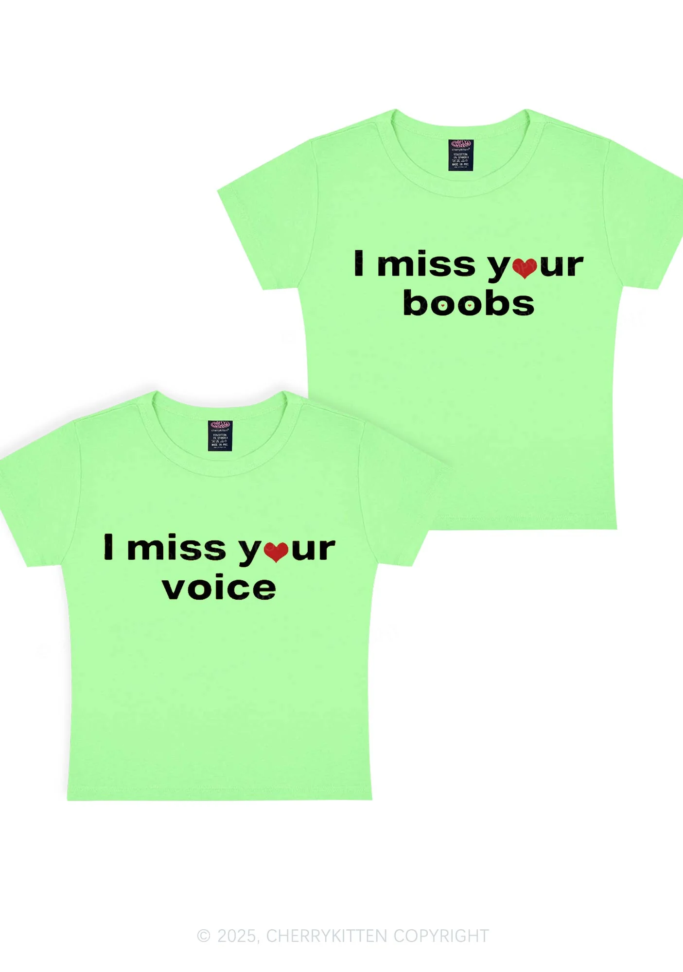 Miss Your Voice Bxxbs Y2K Valentine's Day Baby Tee Cherrykitten - Image 11