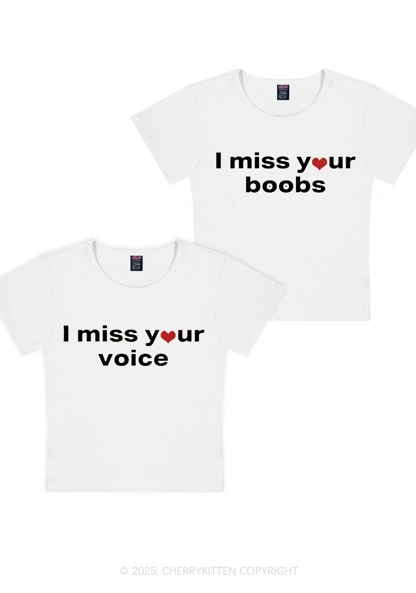 Miss Your Voice Bxxbs Y2K Valentine's Day Baby Tee Cherrykitten - Image 4