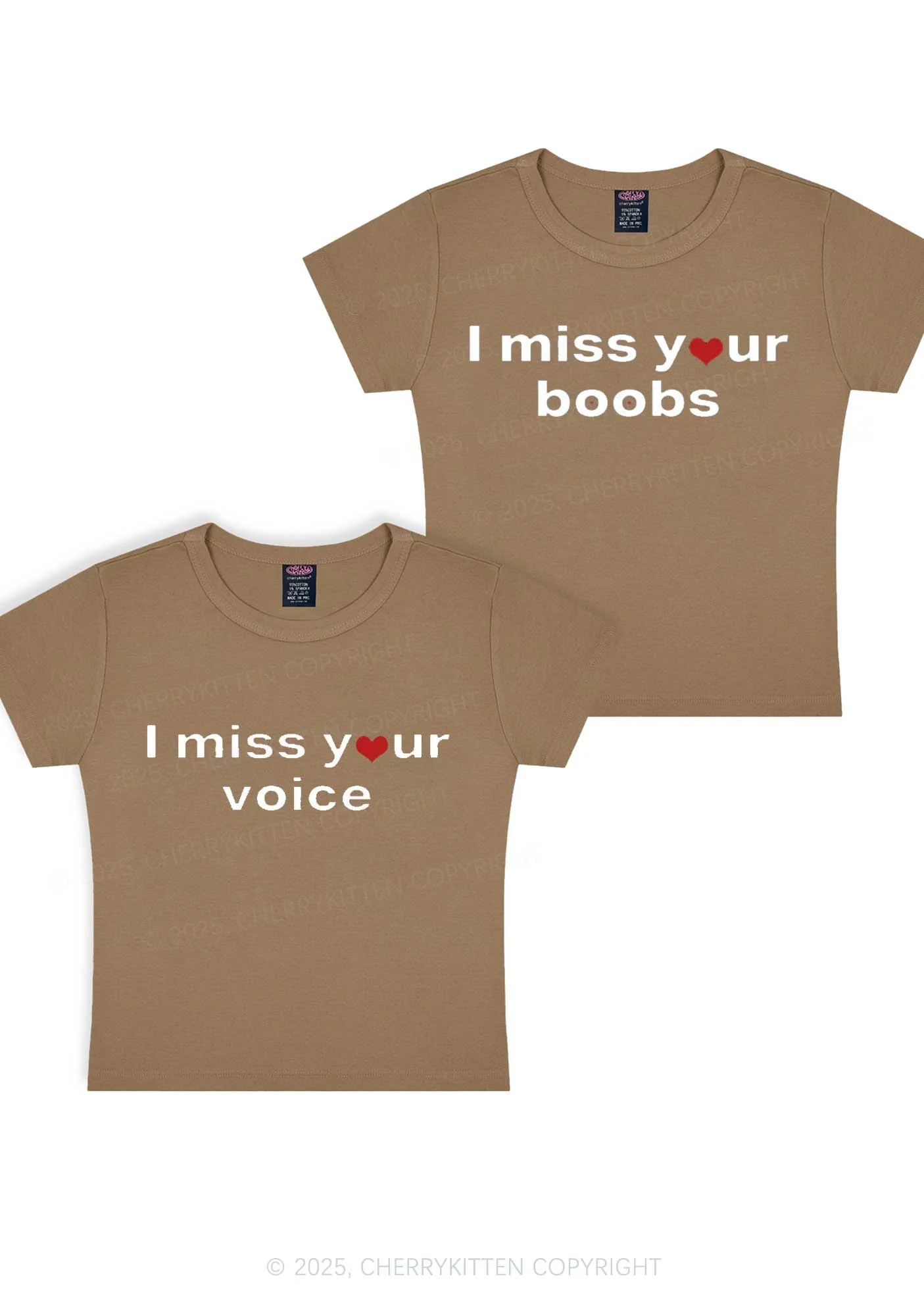 Miss Your Voice Bxxbs Y2K Valentine's Day Baby Tee Cherrykitten - Image 9