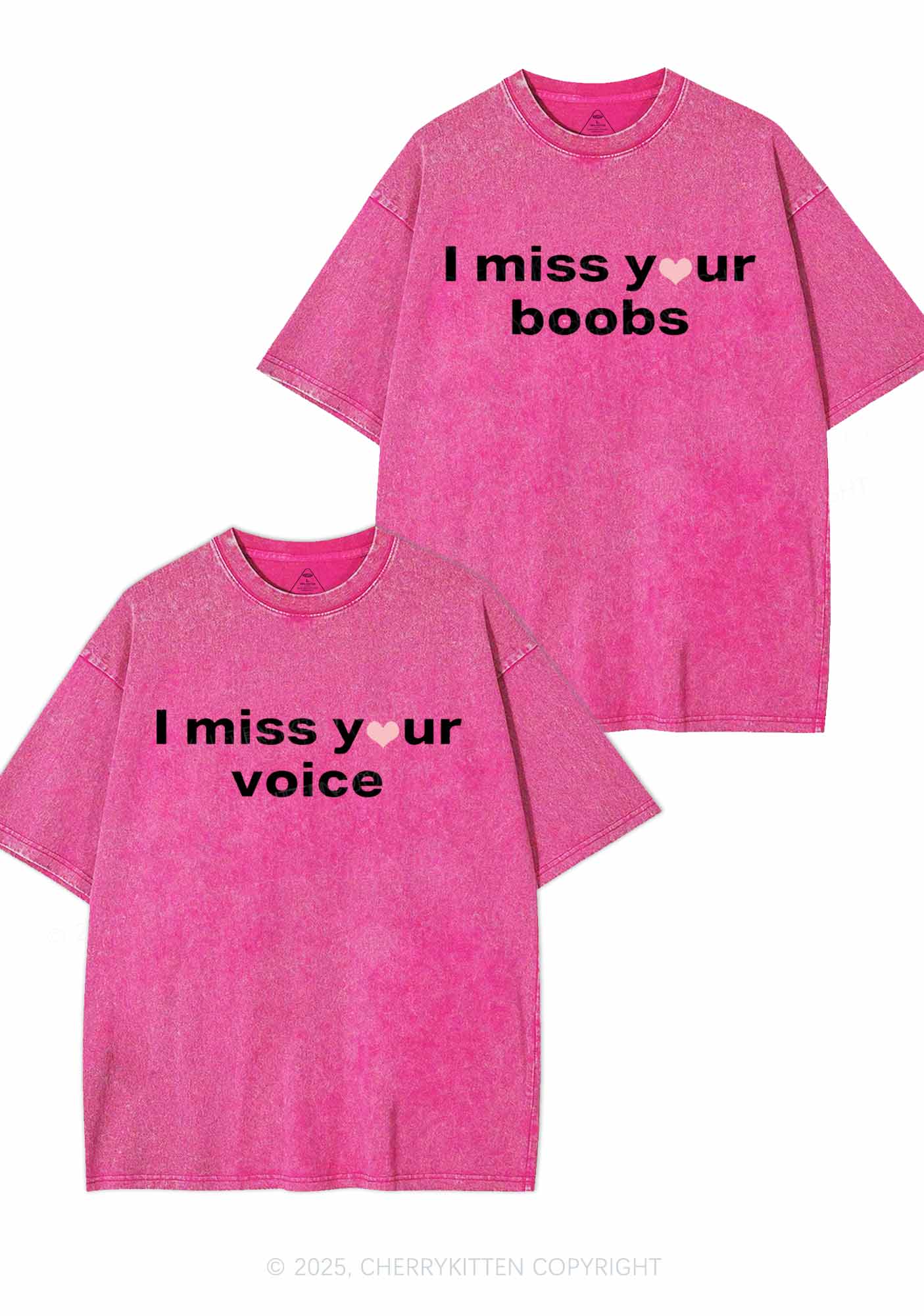 Miss Your Voice Bxxbs Y2K Valentine's Day Washed Tee Cherrykitten - Image 3