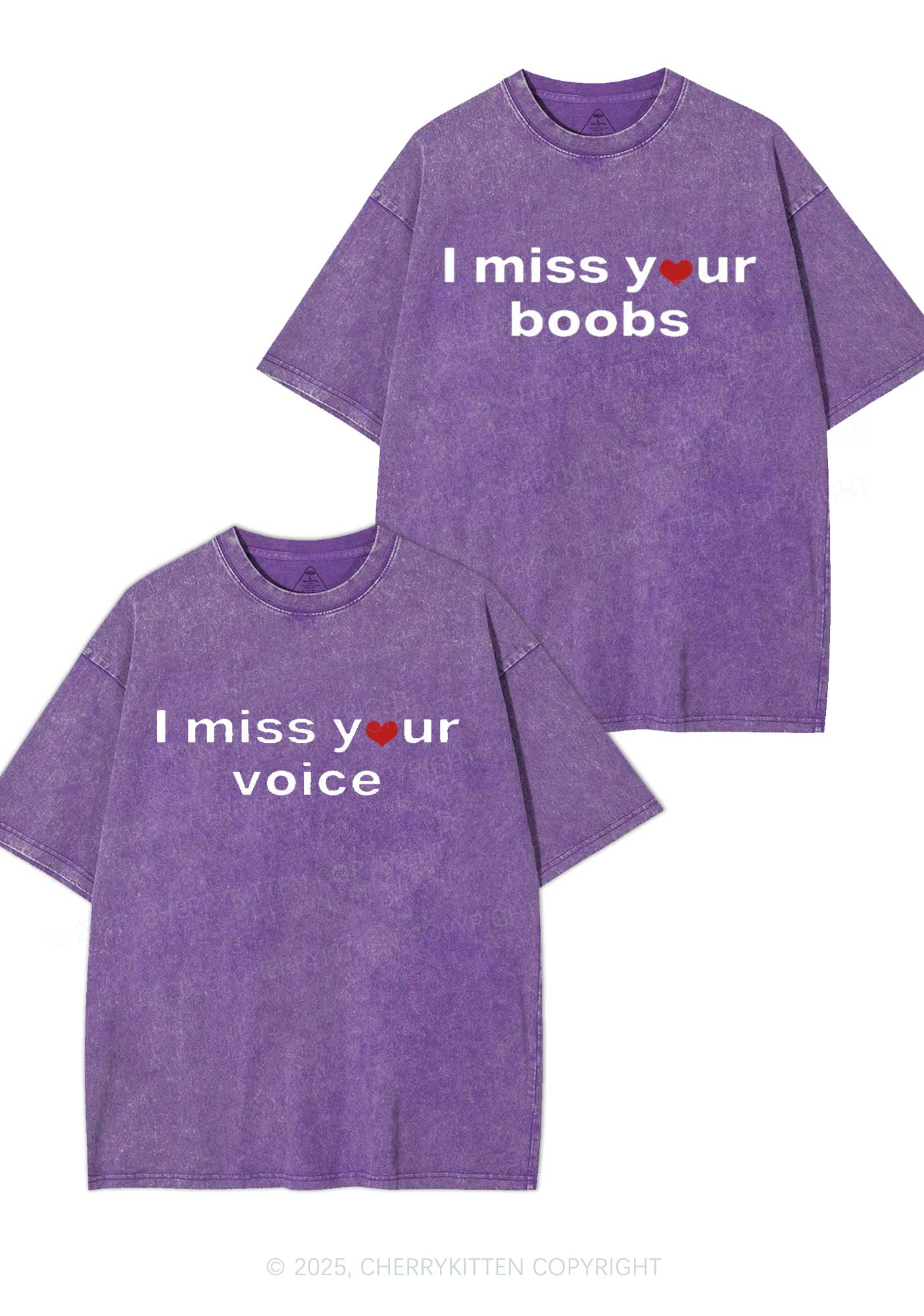 Miss Your Voice Bxxbs Y2K Valentine's Day Washed Tee Cherrykitten - Image 4