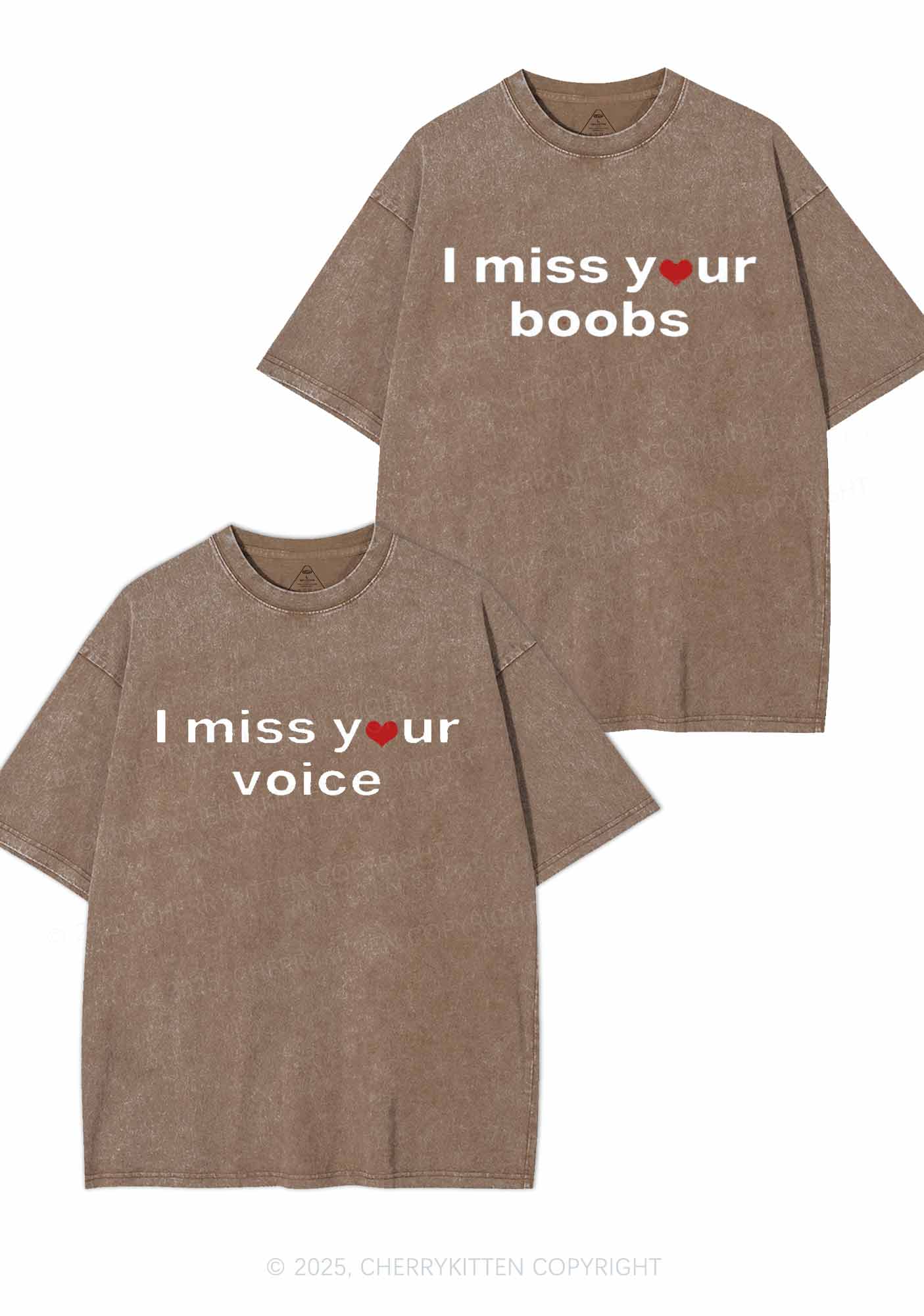 Miss Your Voice Bxxbs Y2K Valentine's Day Washed Tee Cherrykitten - Image 5