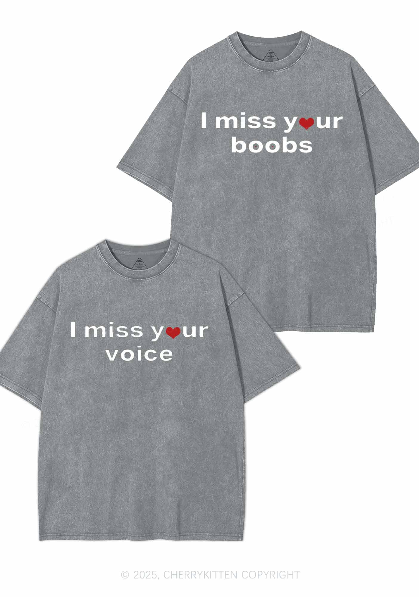 Miss Your Voice Bxxbs Y2K Valentine's Day Washed Tee Cherrykitten - Image 6