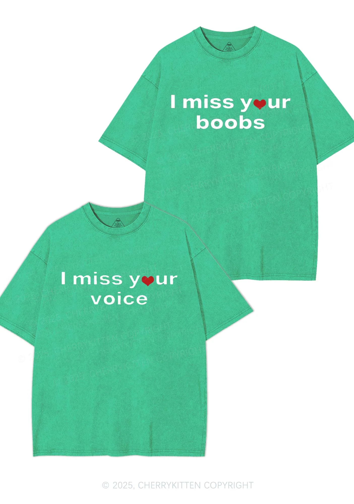 Miss Your Voice Bxxbs Y2K Valentine's Day Washed Tee Cherrykitten - Image 7